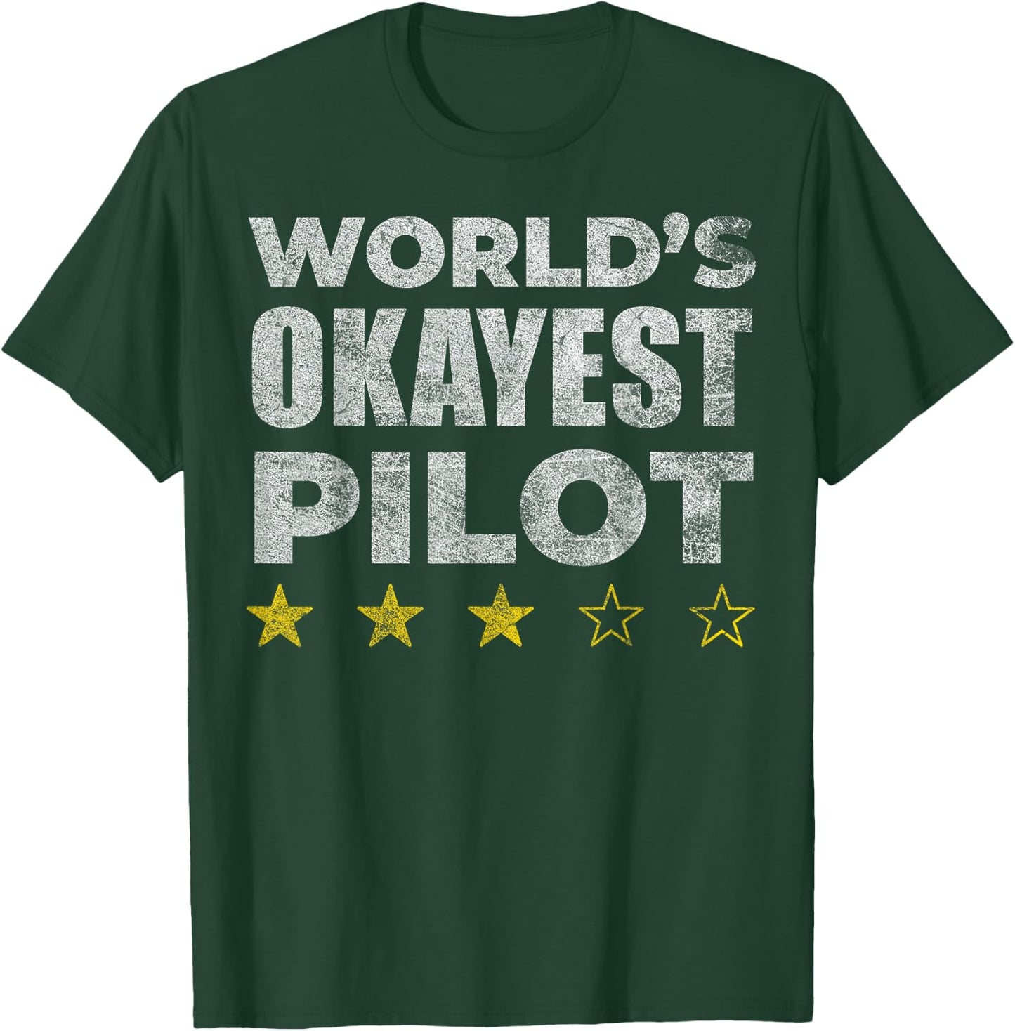 Funny Worlds Okayest Pilot - Vintage Style T-Shirt - T-Shirt | Forest