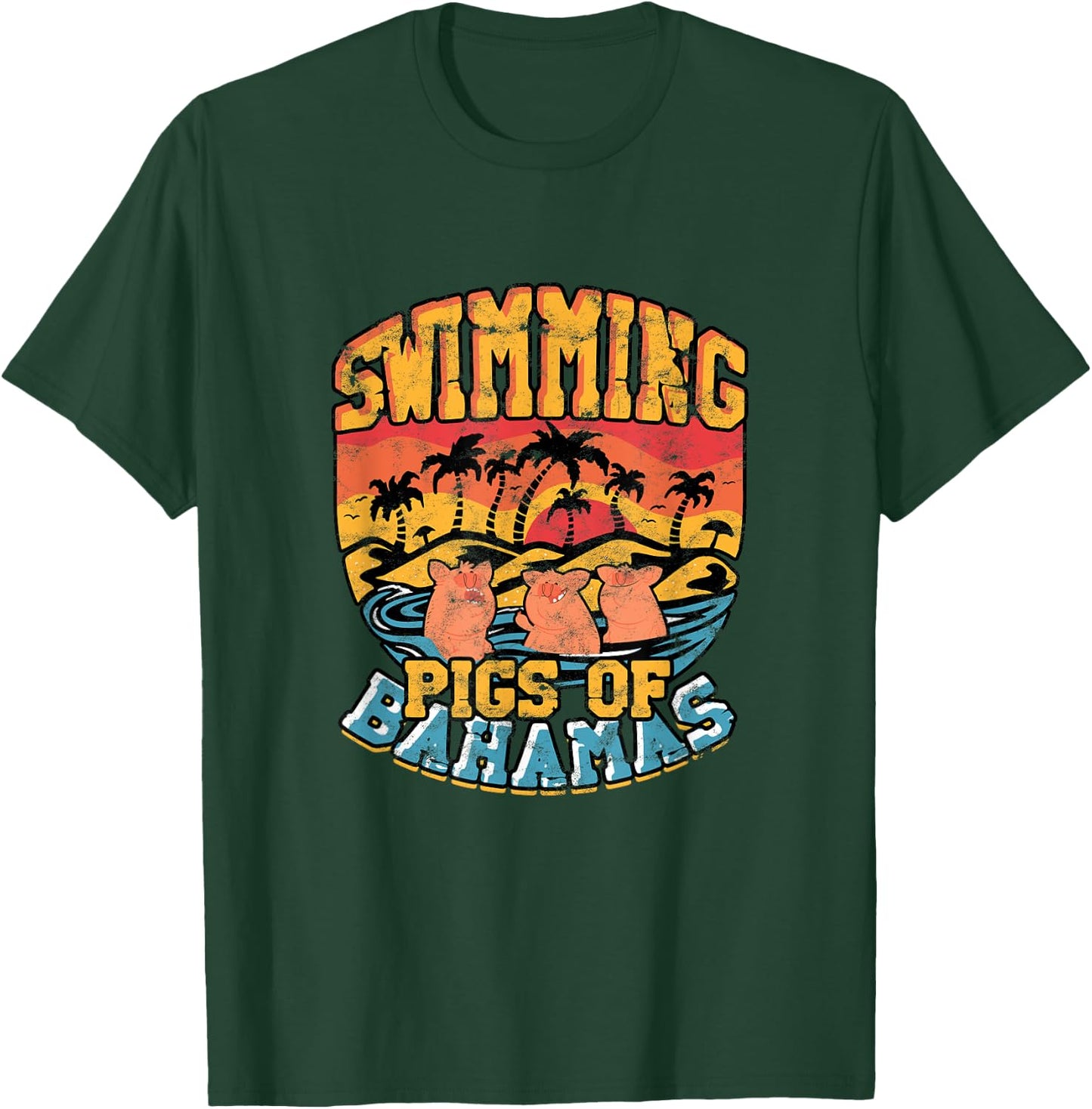 Swimming pigs of bahamas - Bahamas North Sea Beach Vacation Women T-Shirt - T-Shirt | Forest