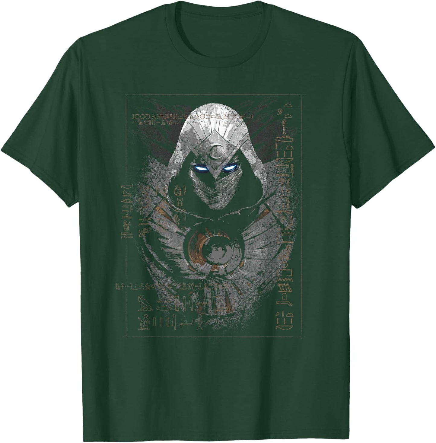 Marvel Moon Knight Glowing Eyes Egyptian Hieroglyphs T-Shirt - T-Shirt | Forest