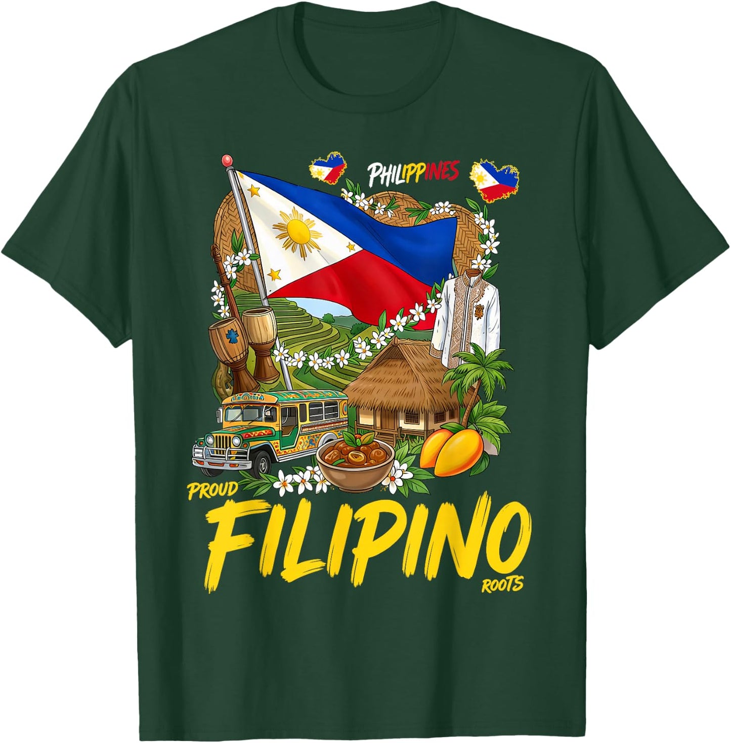 Filipino Roots Idea Filipiniana Philippines Themed T-Shirt - T-Shirt | Forest