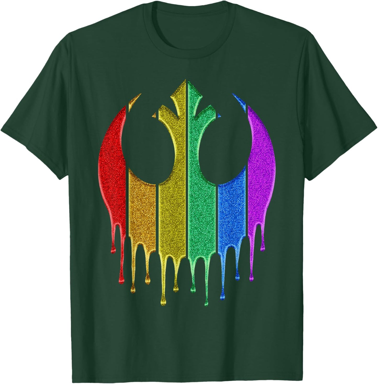 Star Wars Rebel Rainbow Glitter Logo T-Shirt - T-Shirt | Forest