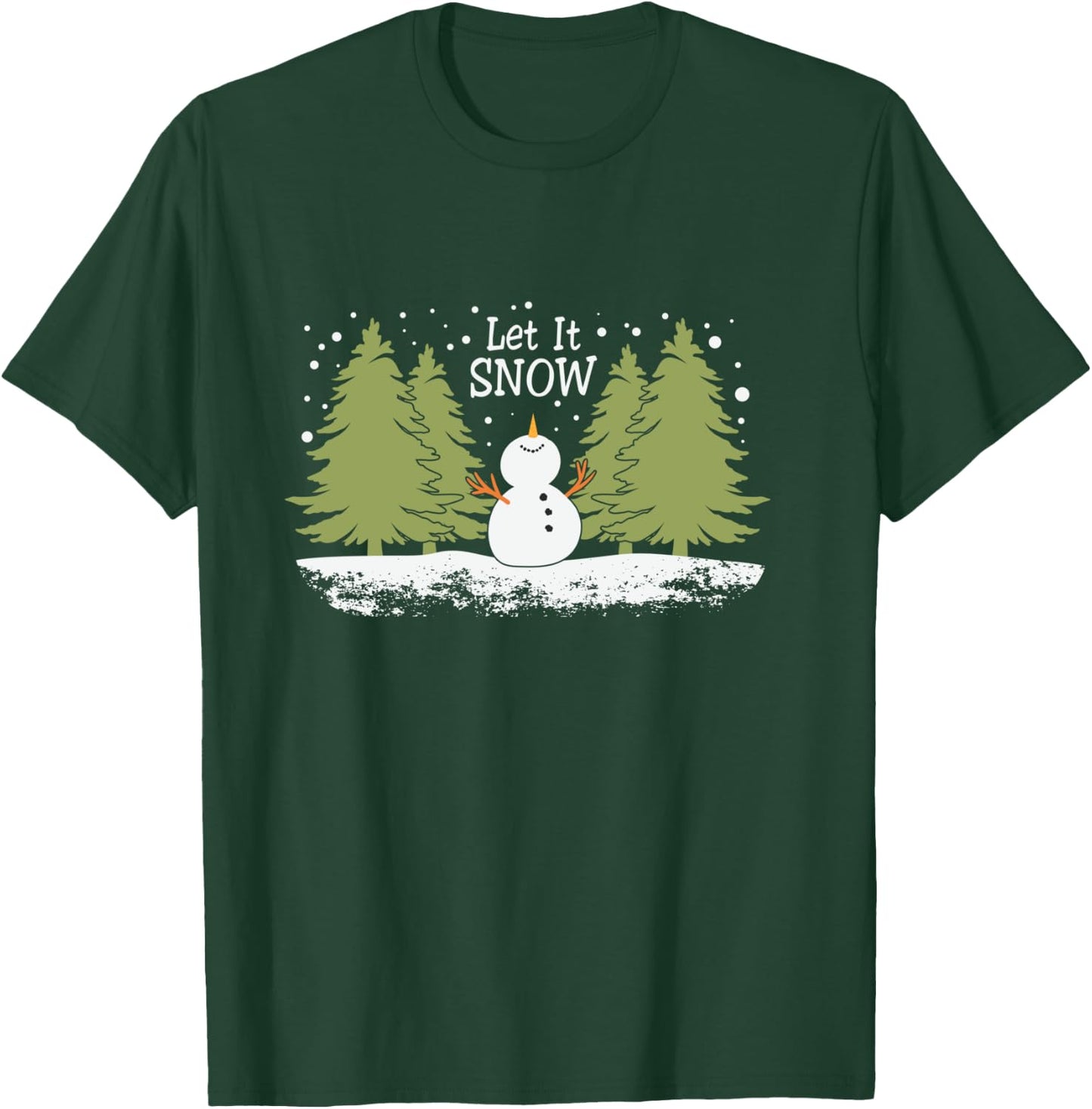 Christmas let it snow snowman winnter xmas apparel T-Shirt - T-Shirt | Forest