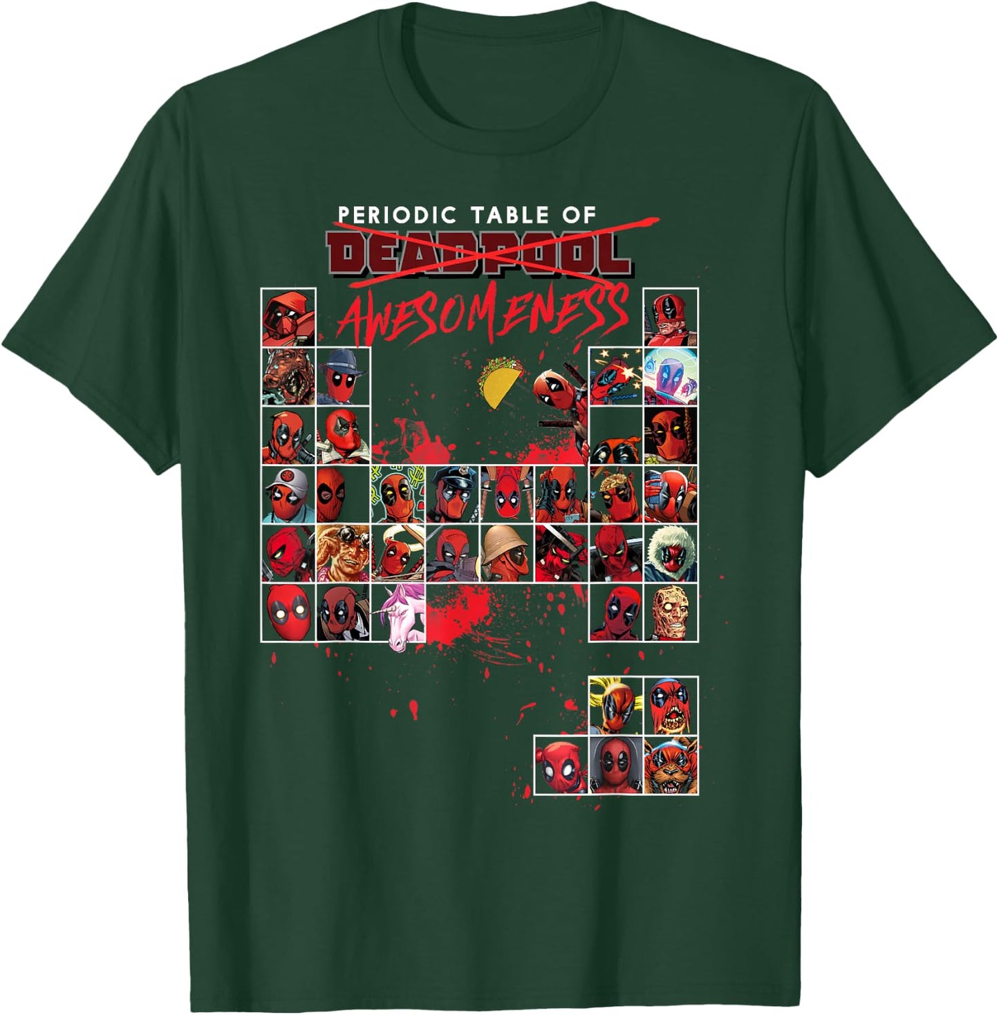 Marvel Deadpool Periodic Table of Awesomeness Small T-Shirt - T-Shirt | Forest