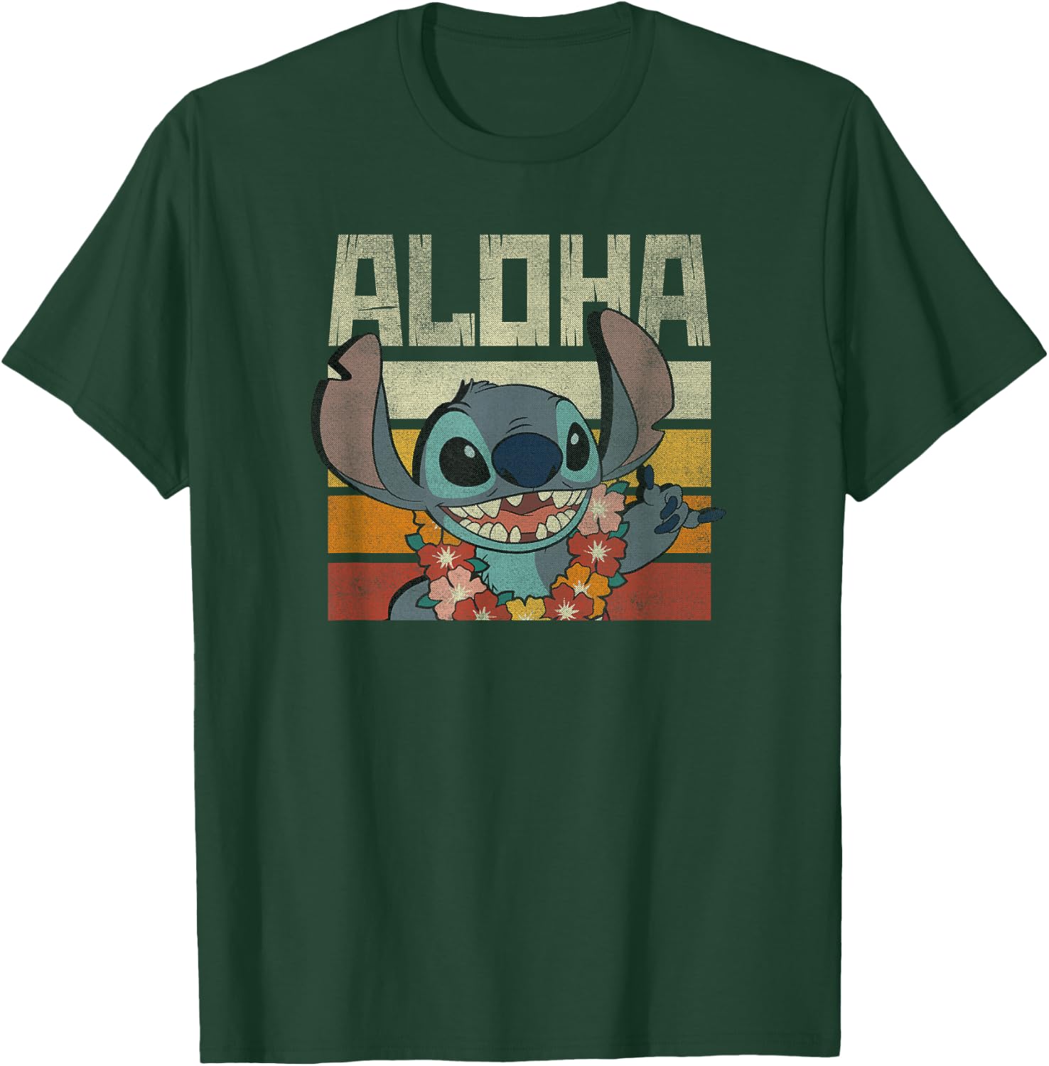 Disney Lilo & Stitch Aloha Color Gradient T-Shirt - T-Shirt | Forest