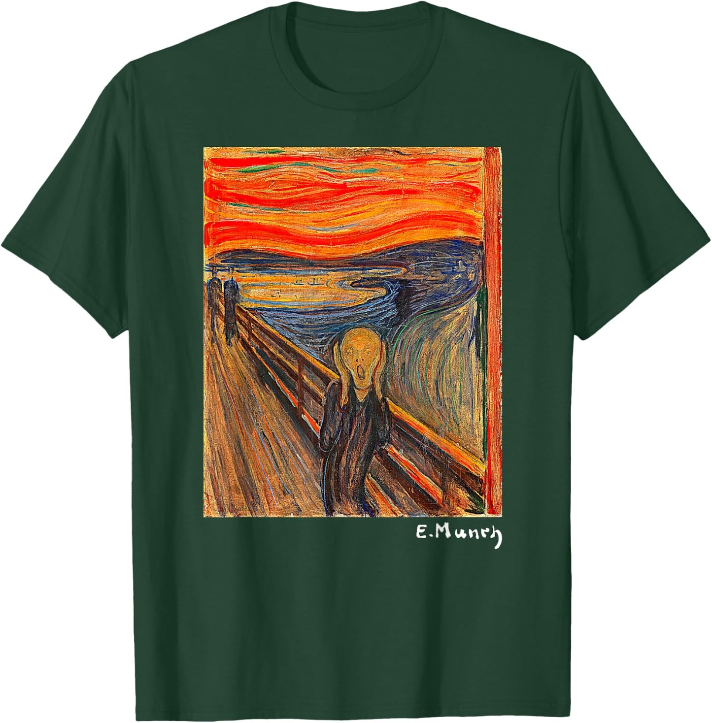 Famous Art The Scream by Munch Artist Painting T-Shirt - T-Shirt | Forest