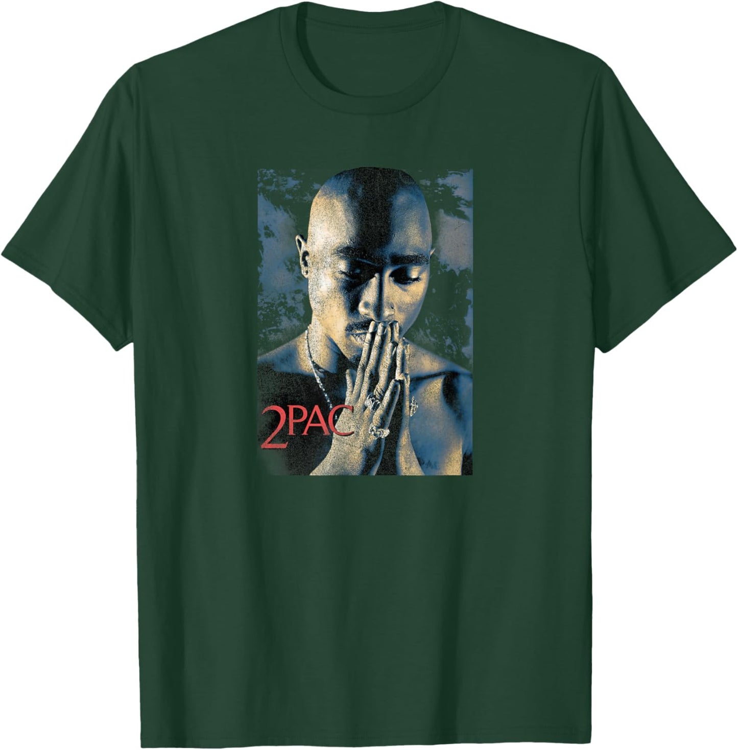 TUPAC SHAKUR Tupac Grunge Praying -Kids Black Short Sleeve T-Shirt - T-Shirt | Forest