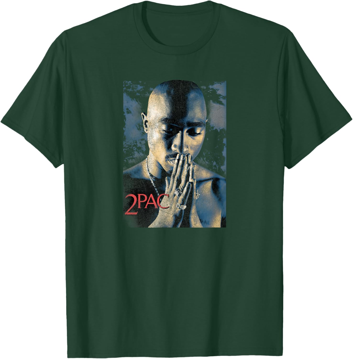 TUPAC SHAKUR Tupac Grunge Praying -Kids Black Short Sleeve T-Shirt - T-Shirt | Forest