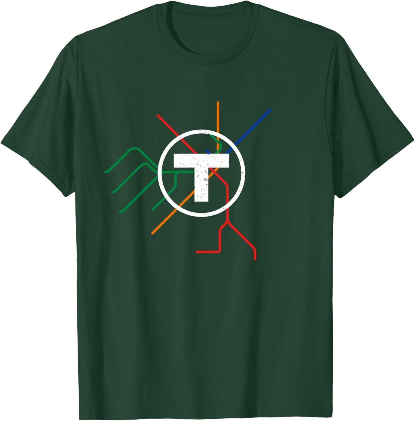 Boston T Subway Map Vintage MBTA T-Shirt - T-Shirt | Forest