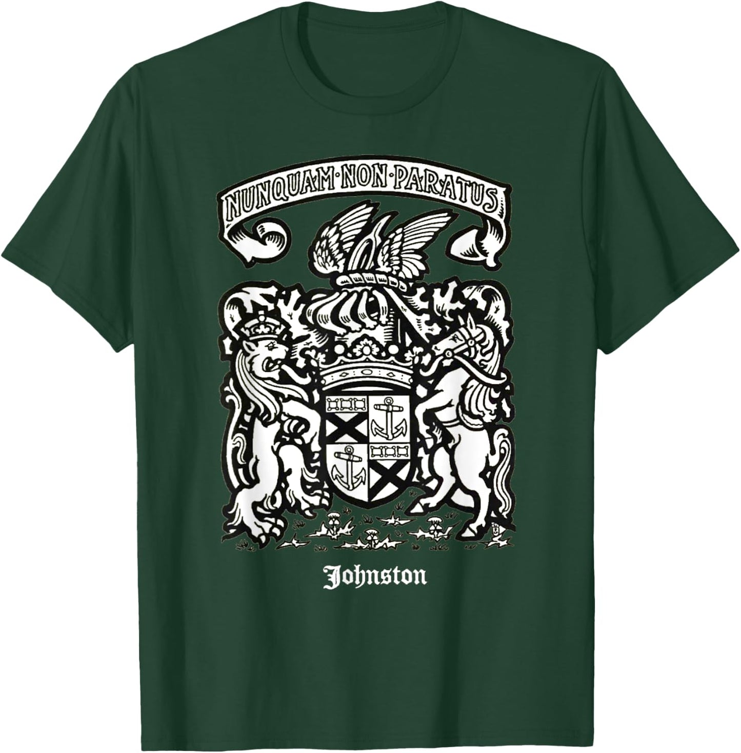 Johnston Vintage Surname Scottish Coat of Arms T-Shirt - T-Shirt | Forest