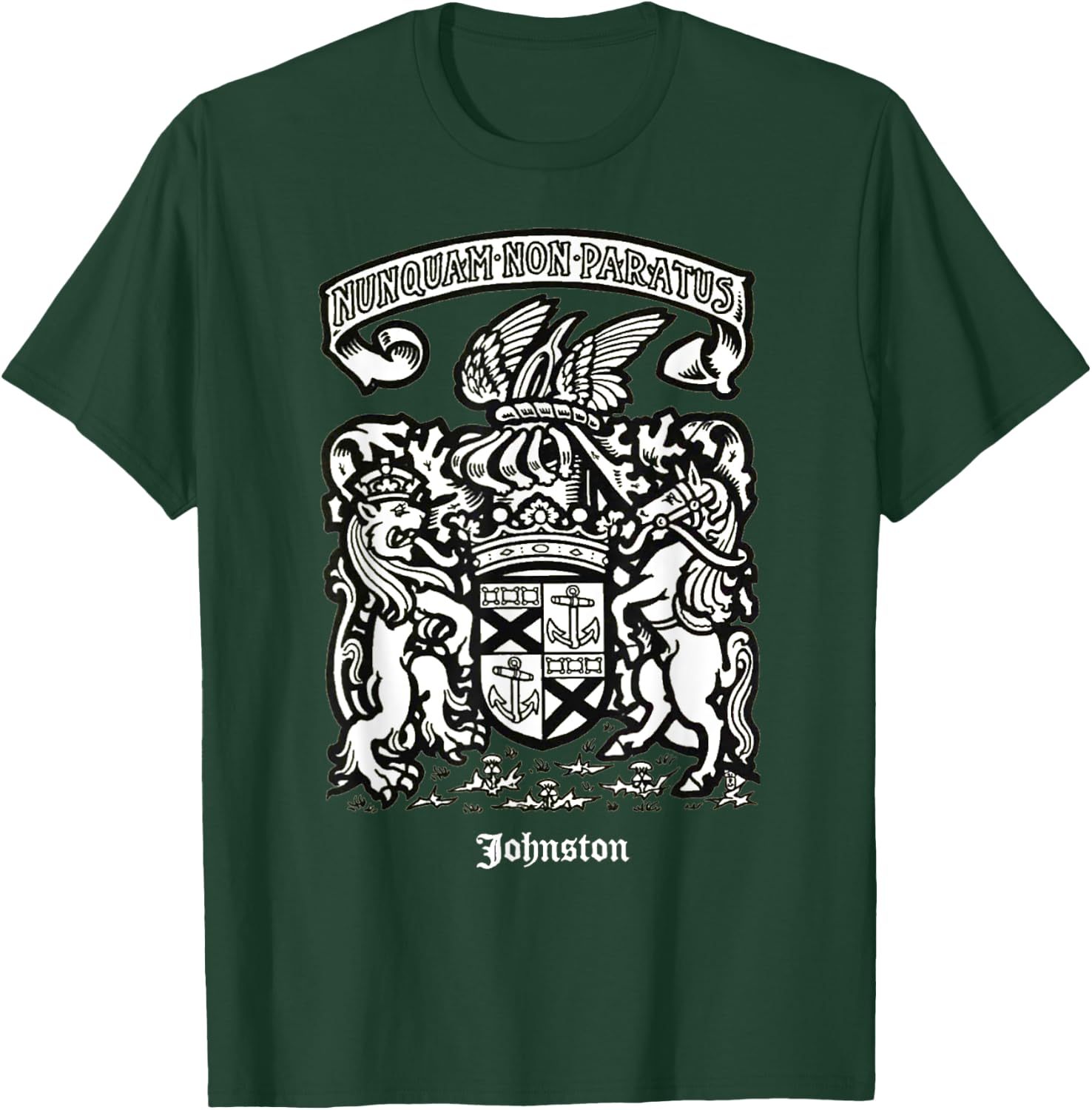 Johnston Vintage Surname Scottish Coat of Arms T-Shirt - T-Shirt | Forest