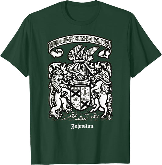 Johnston Vintage Surname Scottish Coat of Arms T-Shirt - T-Shirt | Forest