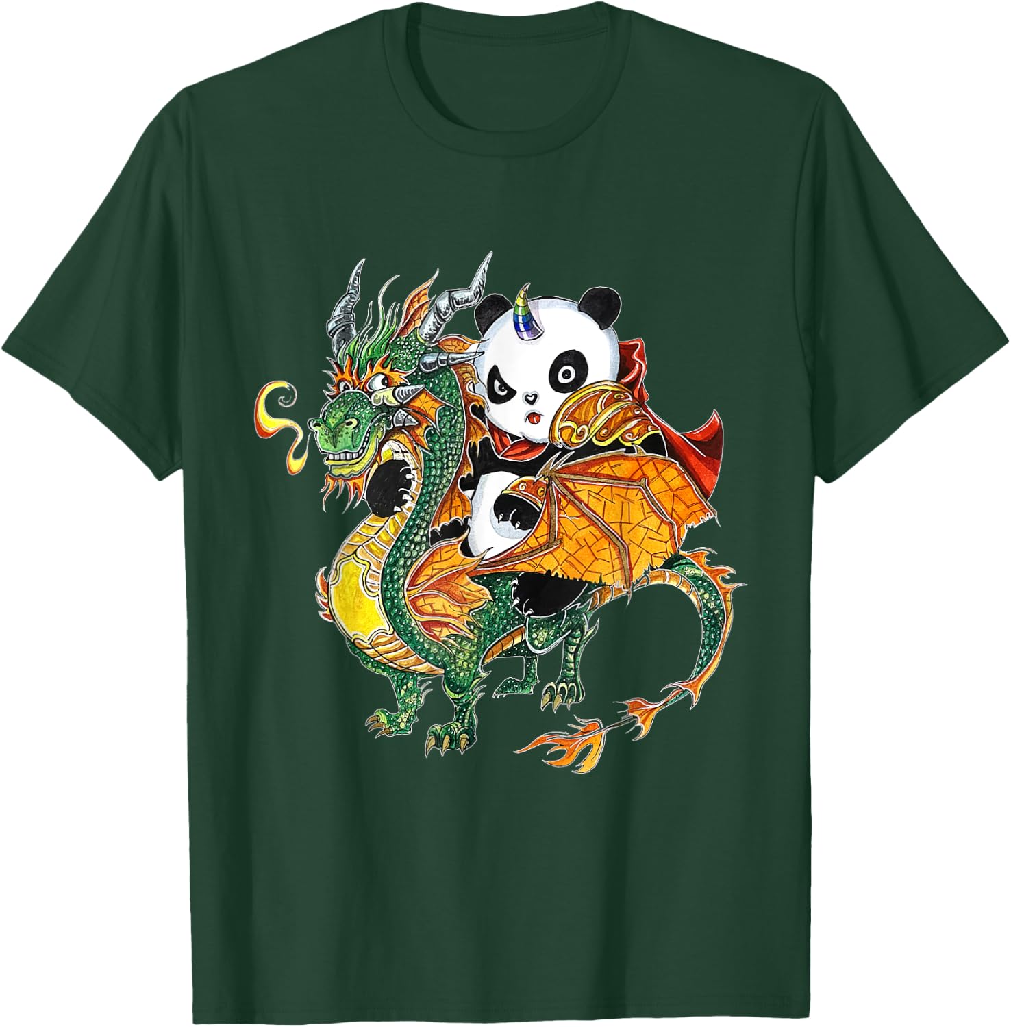 Panda riding Dragon T-Shirt - T-Shirt | Forest