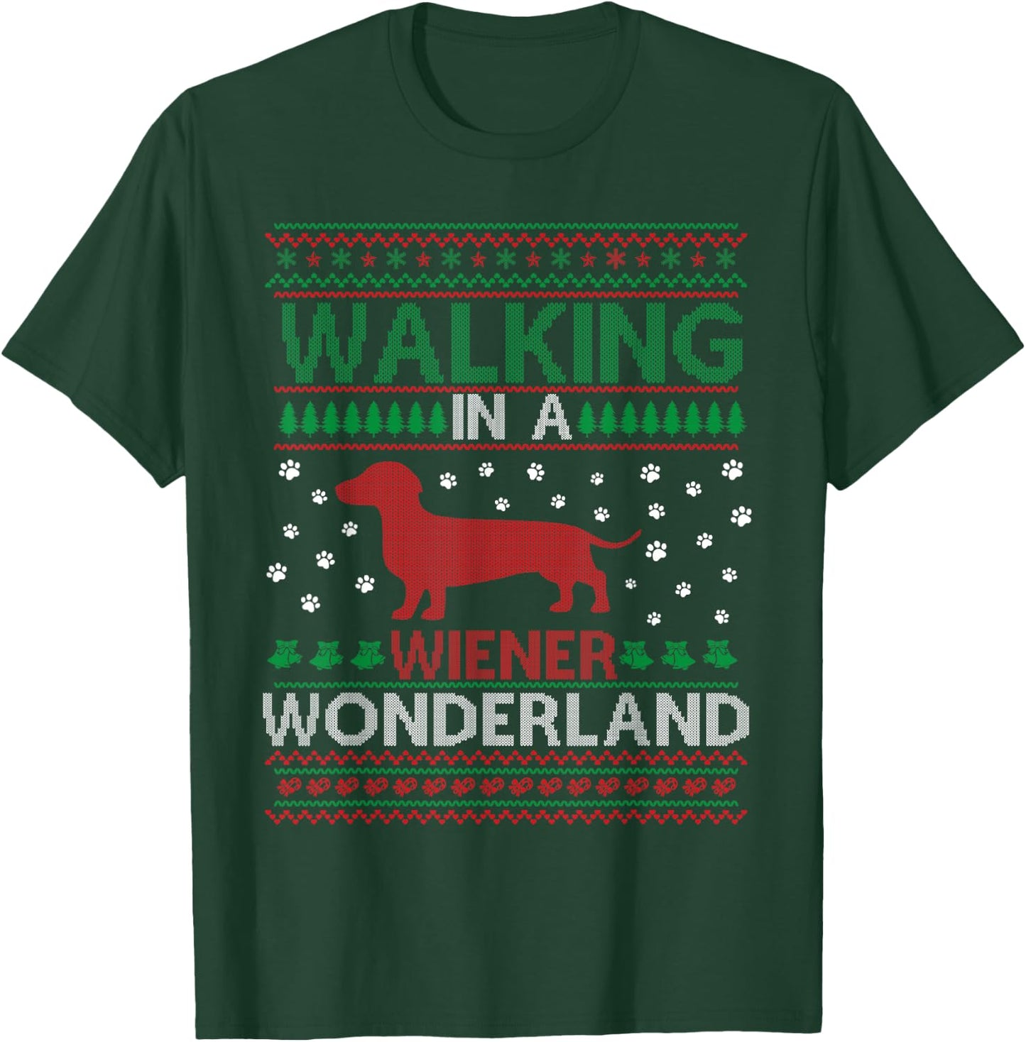 Walking in a Weiner Wonderland Funny Christmas Awesome T-Shirt - T-Shirt | Forest