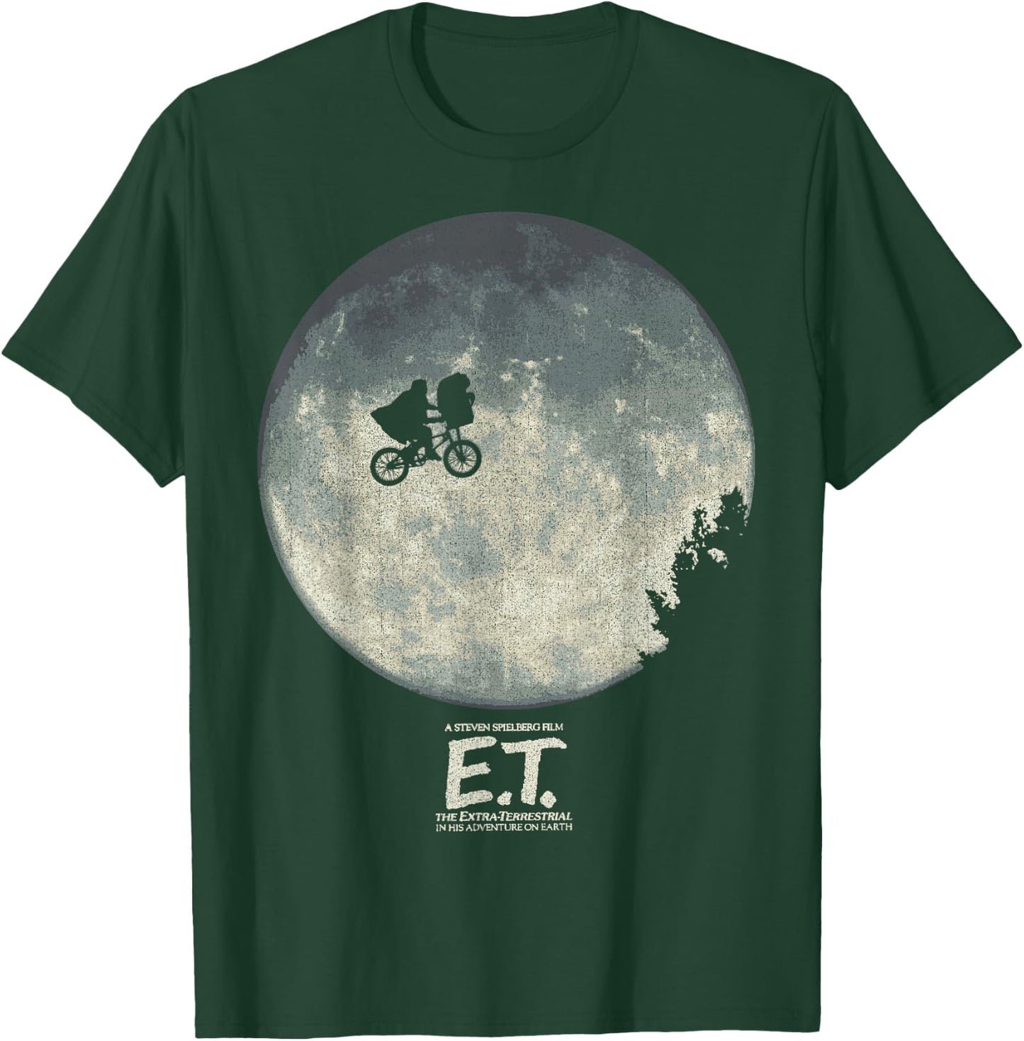 E.T. Infamous Flying Bike Scene Silhouette Logo T-Shirt - T-Shirt | Forest
