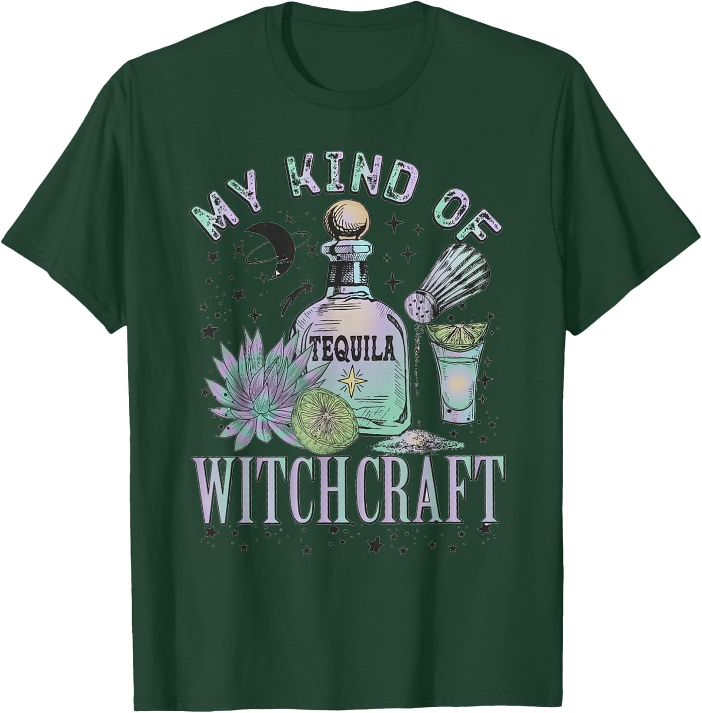 My Kind Of Witchcraft Tequila Funny Halloween T-Shirt - T-Shirt | Forest