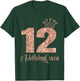 12th Birthday Gifts Girls Rose Colored 12 Bday Crown T-Shirt - T-Shirt | Forest