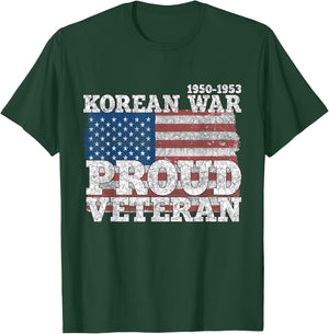 Korean War Veteran Proud Flag T-Shirt - T-Shirt | Forest