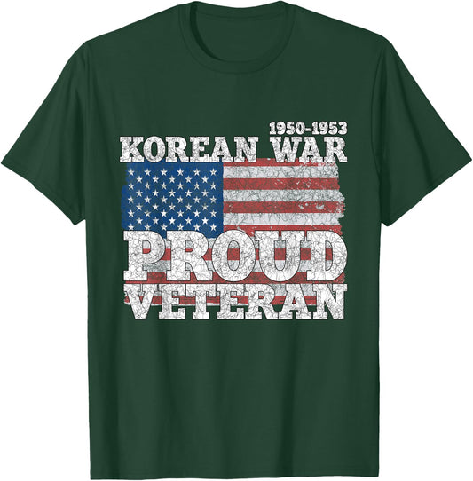 Korean War Veteran Proud Flag T-Shirt - T-Shirt | Forest
