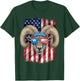 4th of July Shirt Men Boys Women Farmers Ram USA Flag T-Shirt - T-Shirt | Forest