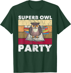 Superb Owl Party Funny Owl Bird Lovers Retro T-Shirt - T-Shirt | Forest
