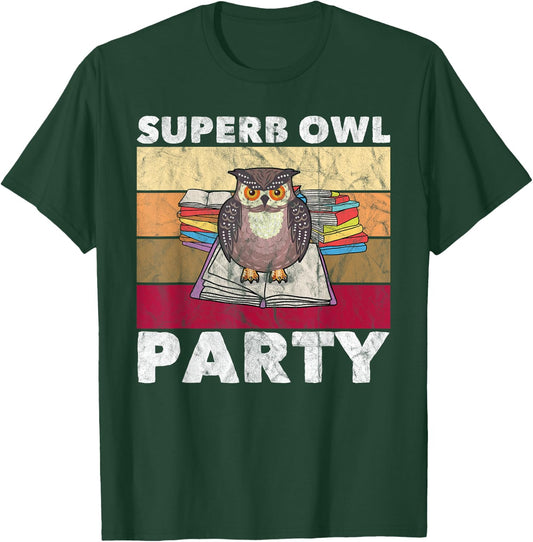 Superb Owl Party Funny Owl Bird Lovers Retro T-Shirt - T-Shirt | Forest