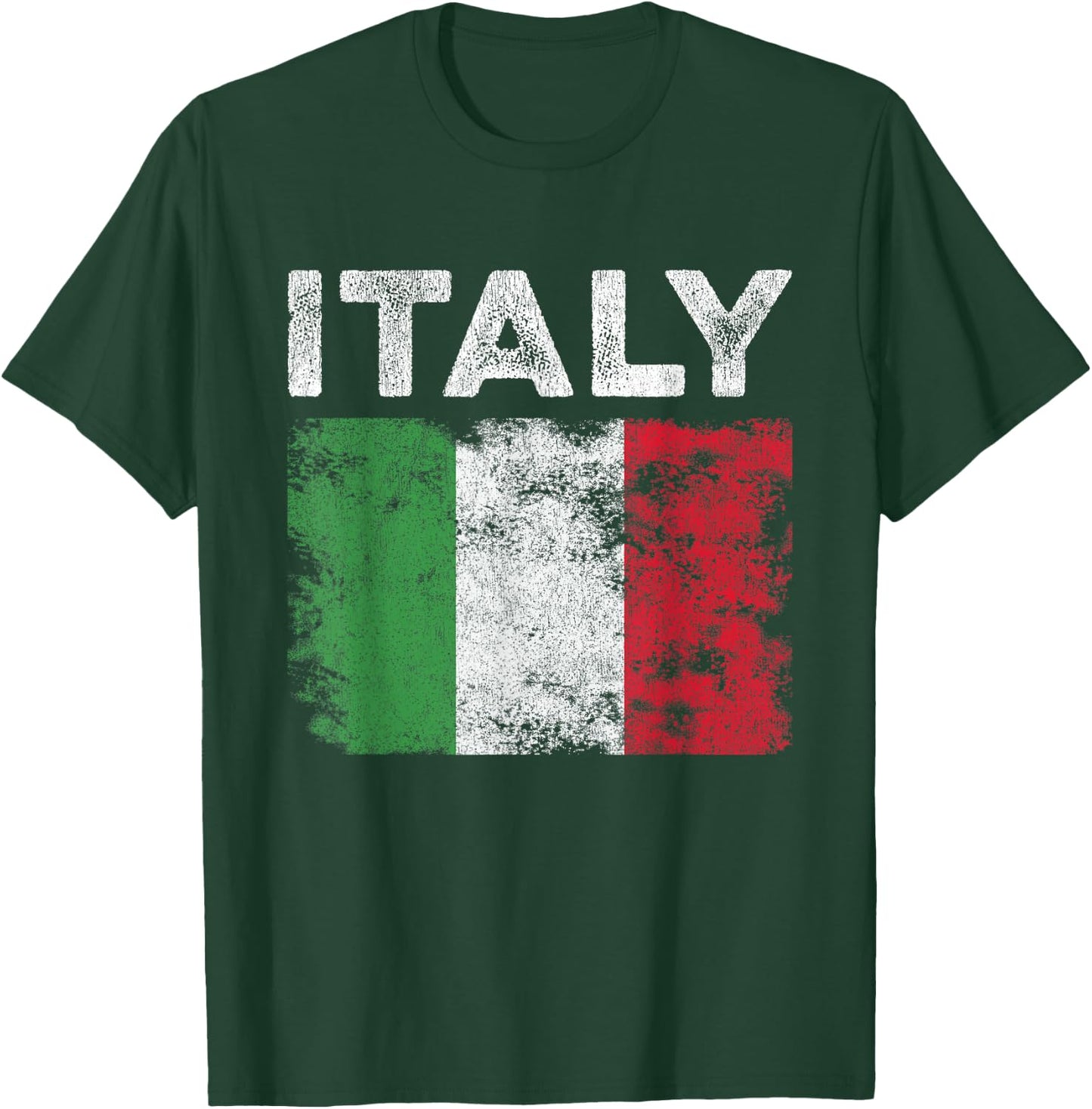 Italy Flag Distressed - Men Women Kids - Italian Flag T-Shirt - T-Shirt | Forest