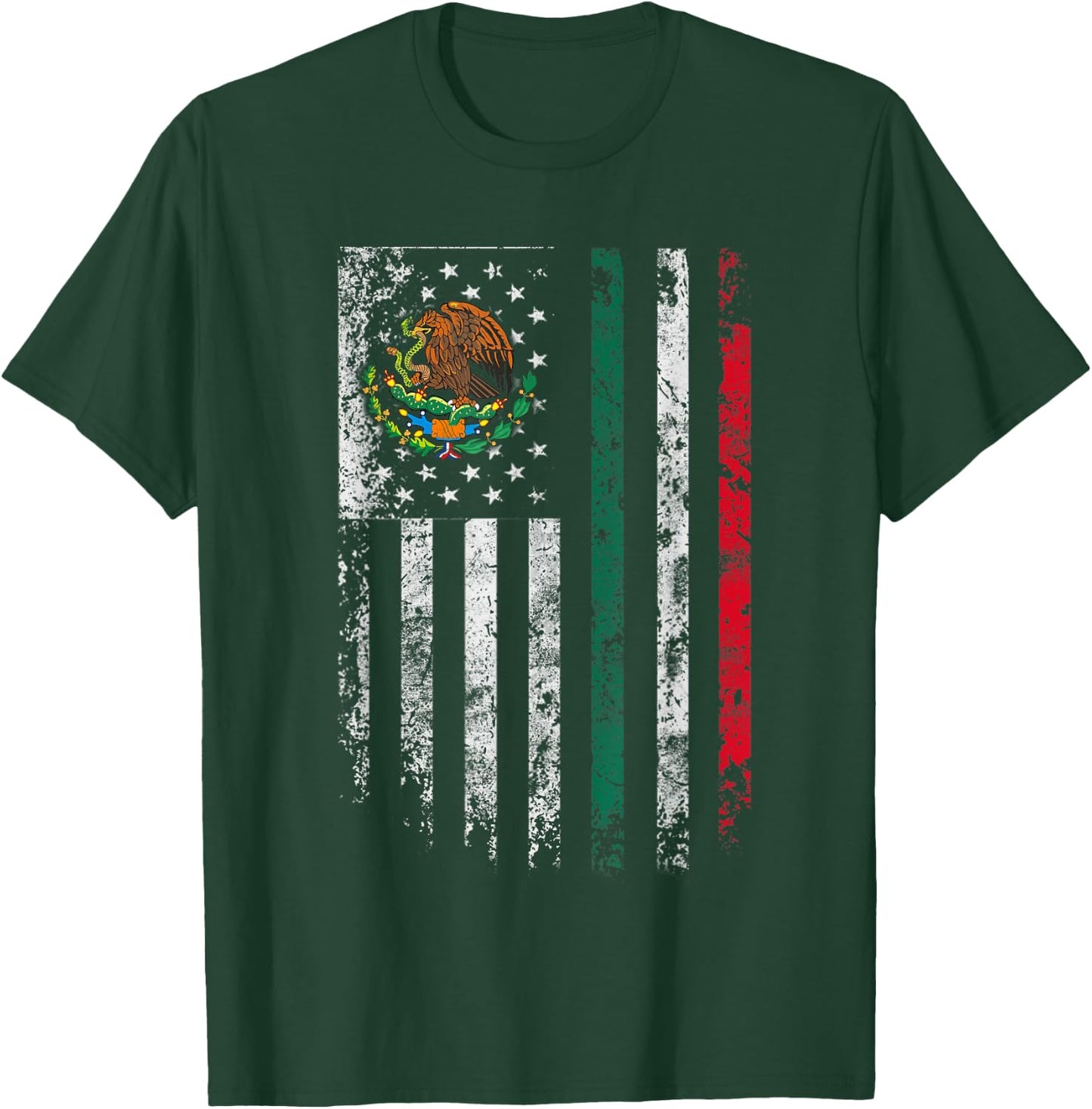 Mexico Flag Shirt Gift 4th Of July USA American Mexican Flag Women Kids Men T-Shirt - T-Shirt | Forest