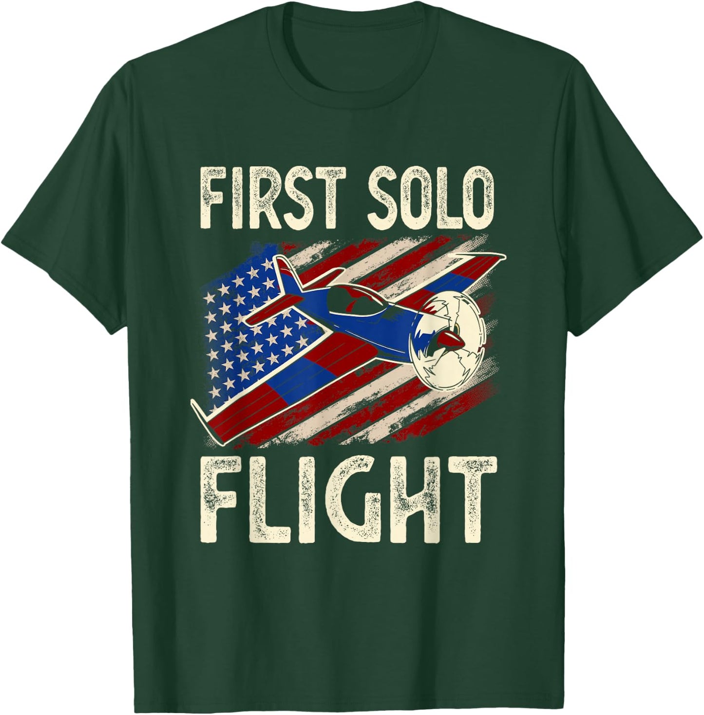 First Solo Flight Plane Aircraft Pilot Flight T-Shirt - T-Shirt | Forest