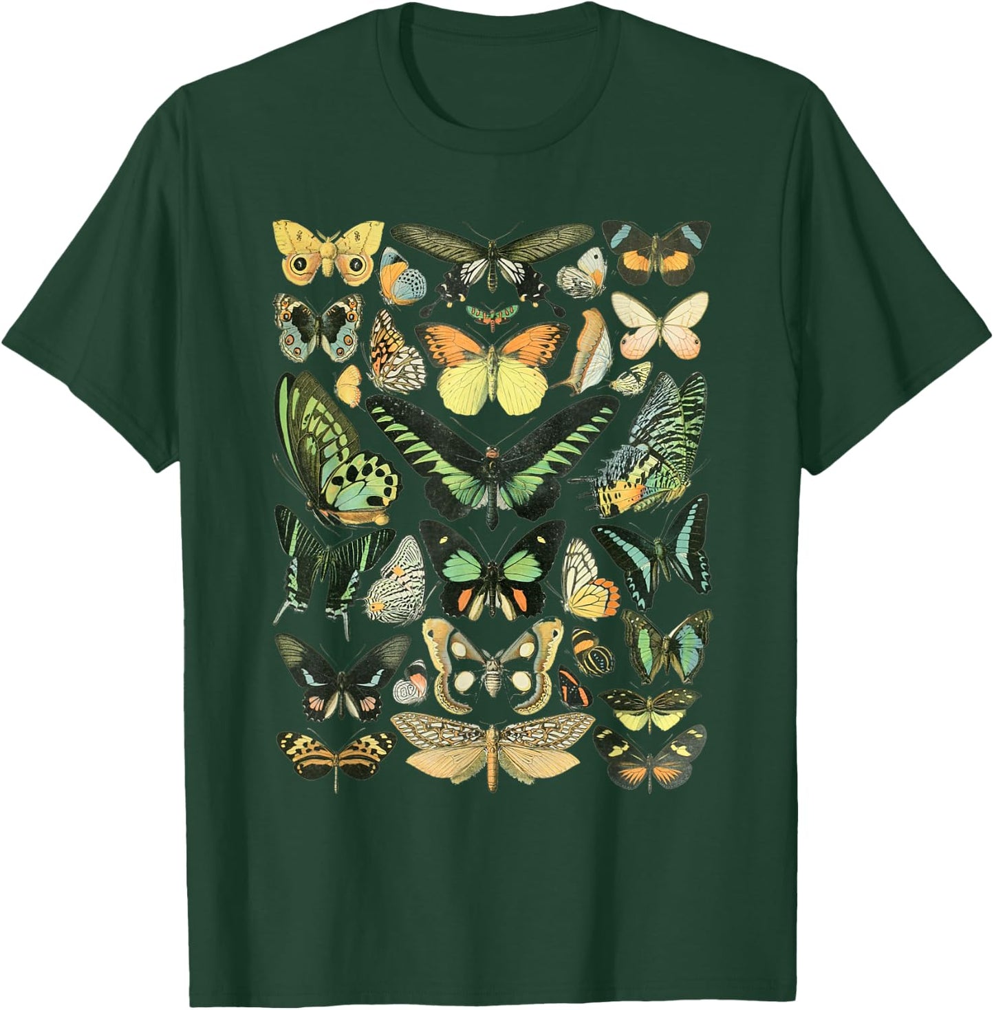 Vintage Inspired Butterfly Chart T-Shirt - T-Shirt | Forest