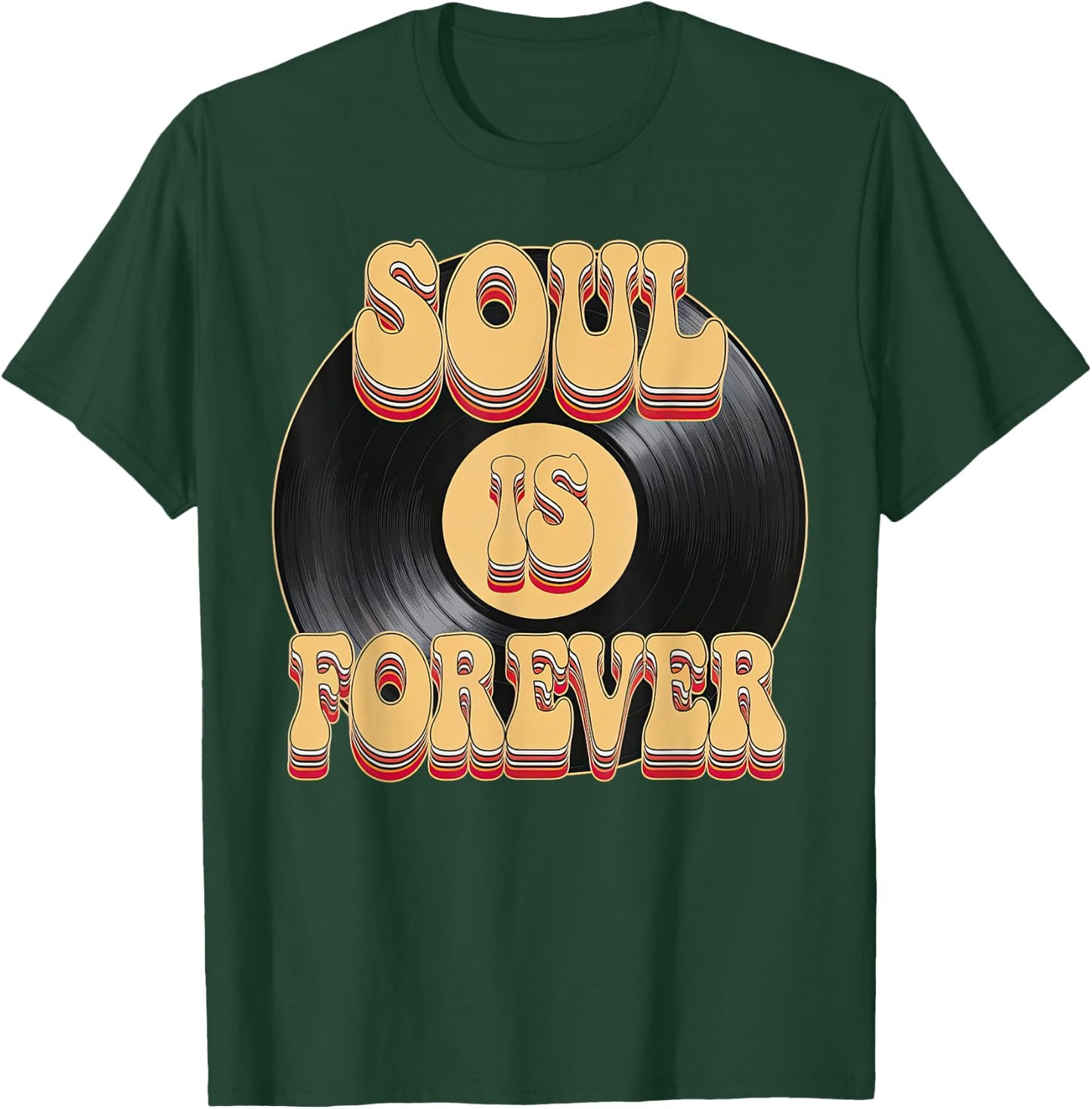 Soul Is Forever Vinyl CD 60s 70s Disco Funky Groove T-Shirt - T-Shirt | Forest