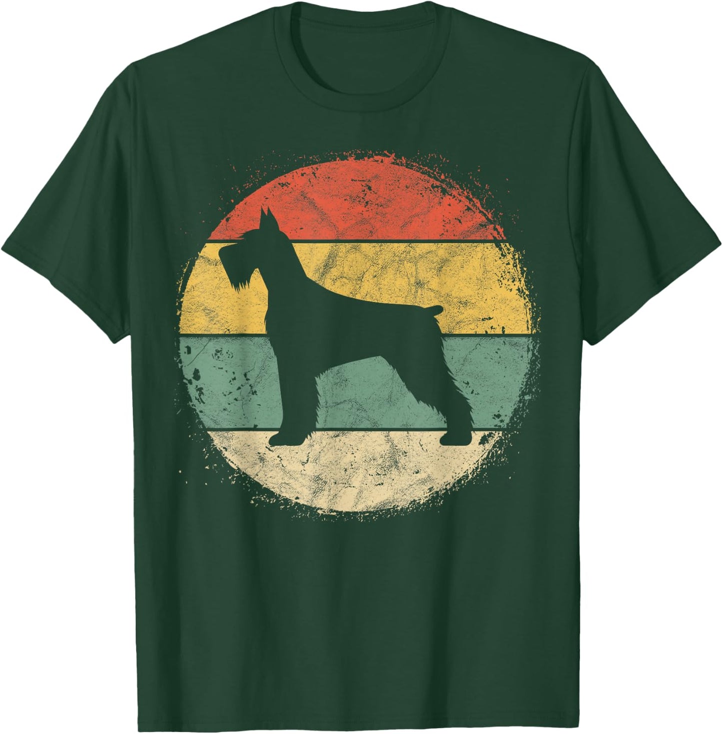 Circular Retro Schnauzer Owner Gift Standard Giant Dog Mom T-Shirt - T-Shirt | Forest