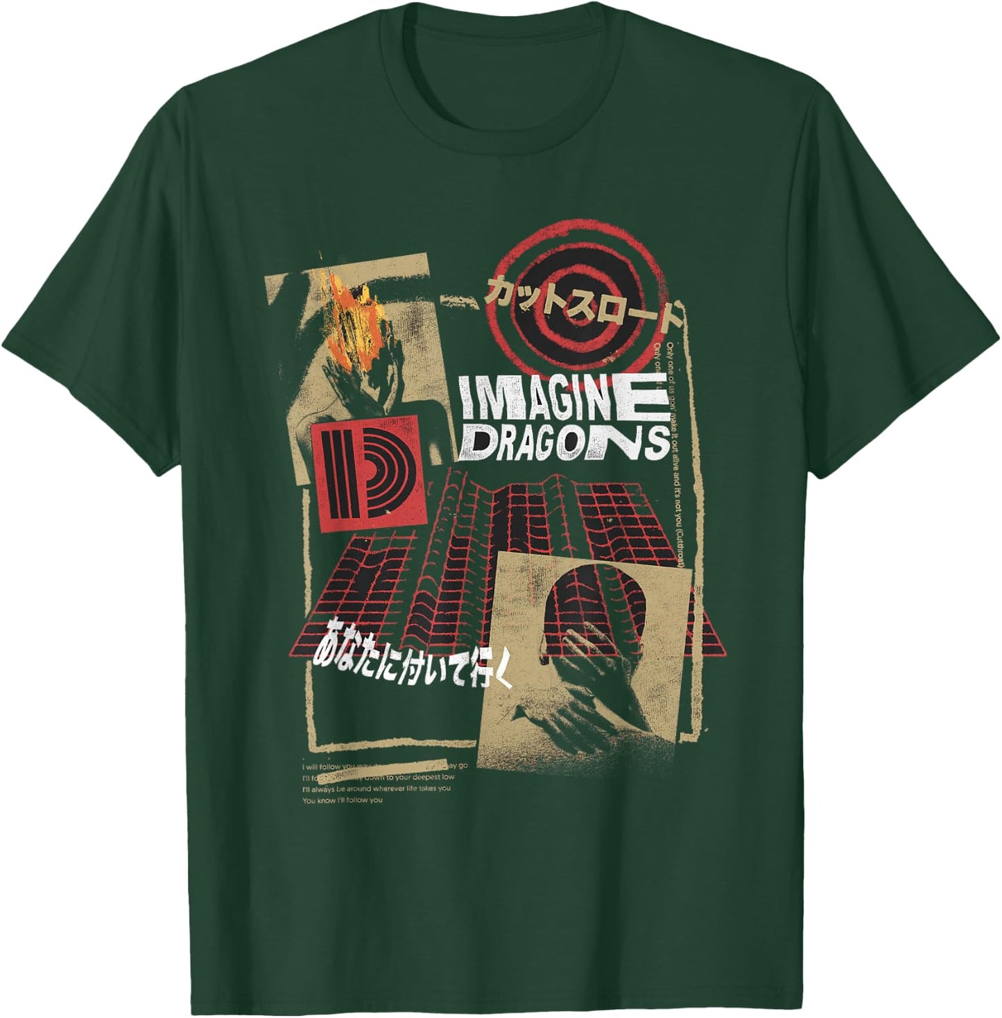 Official Imagine Dragons Exclusive Japanese Collage T-Shirt - T-Shirt | Forest