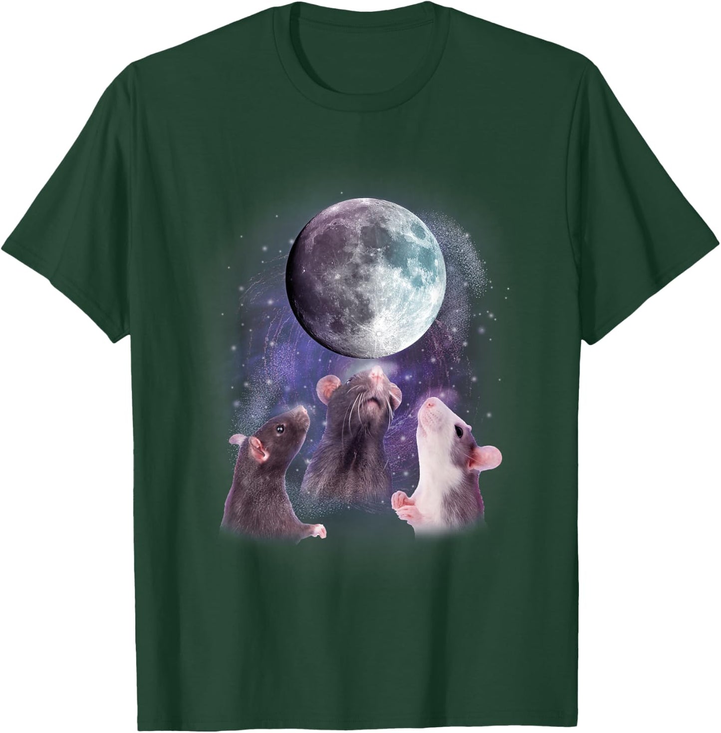 Rats Howling at the Moon Shirt - Funny Rat T-Shirt - T-Shirt | Forest