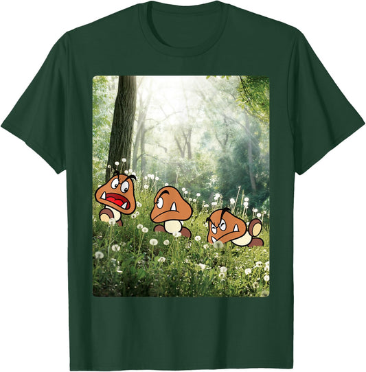 Super Mario Goomba In The Forest Group Shot Portrait T-Shirt - T-Shirt | Forest