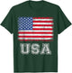 USA Patriotic American Flag Women Kids Boys Girls US T-Shirt - T-Shirt | Forest