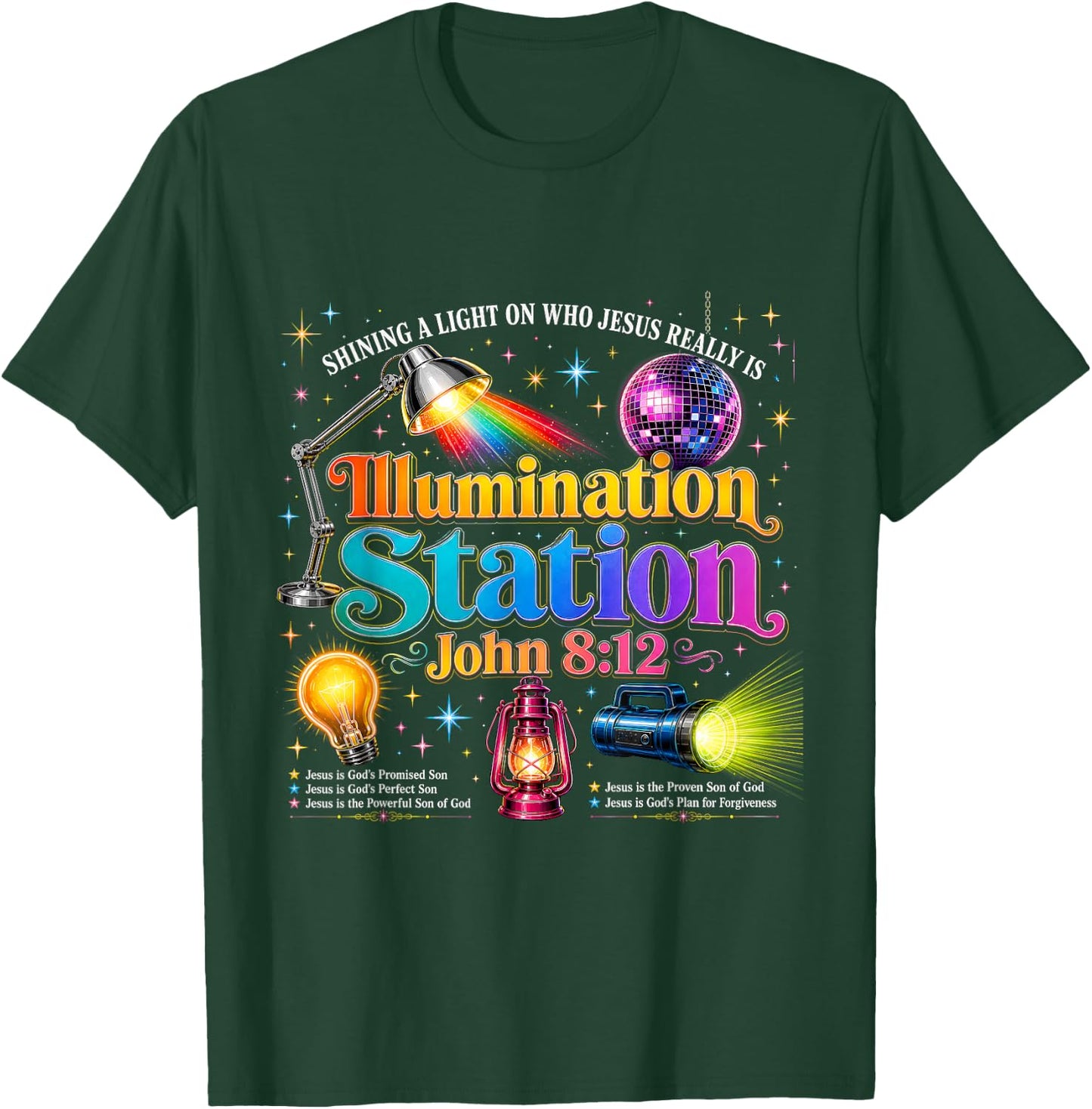 Illumination Station John 8 12 VBS Christian Gift T-Shirt - T-Shirt | Forest