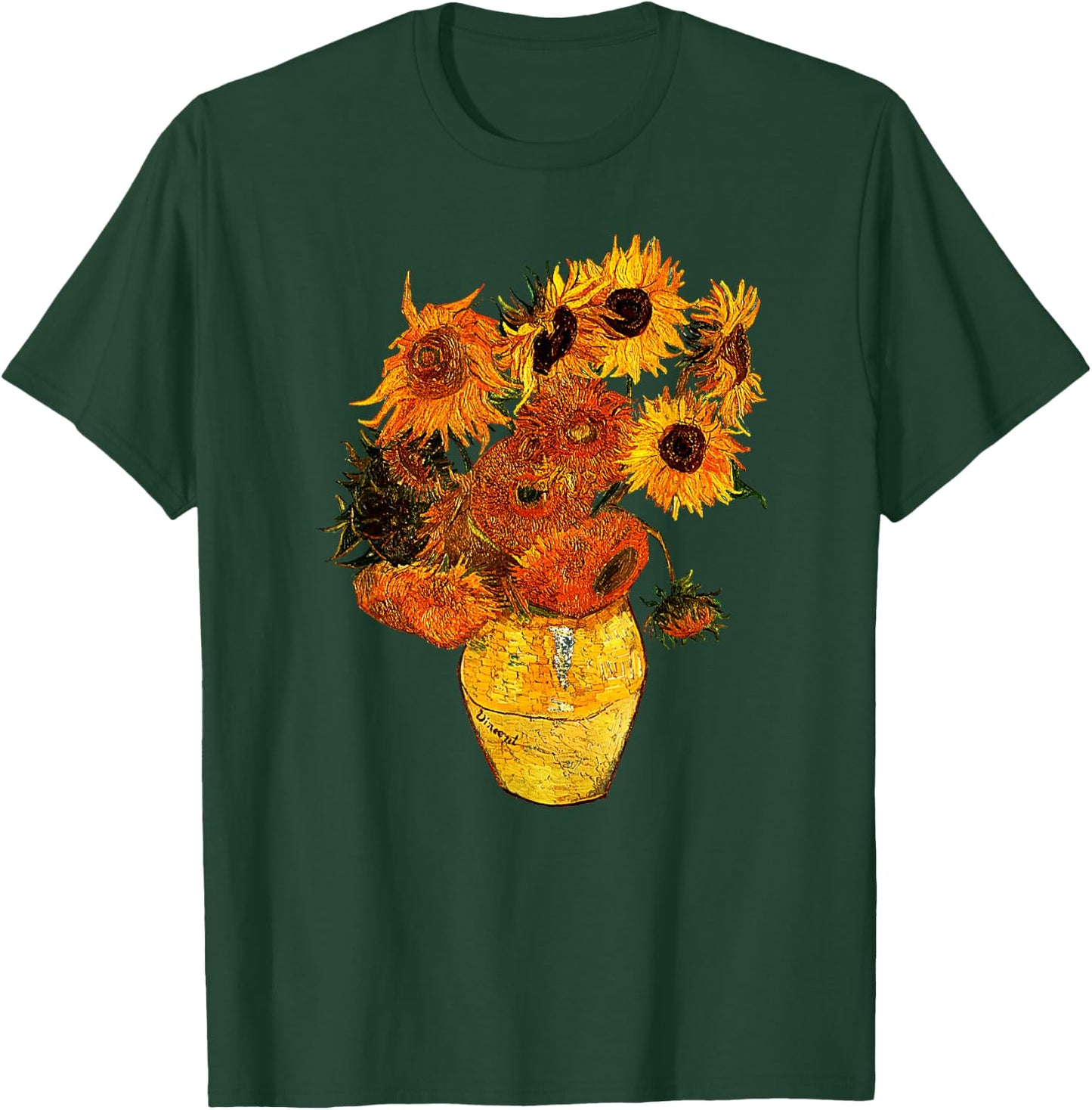 Van Gogh Sunflowers Vintage Yellow Flowers Art Painting T-Shirt - T-Shirt | Forest