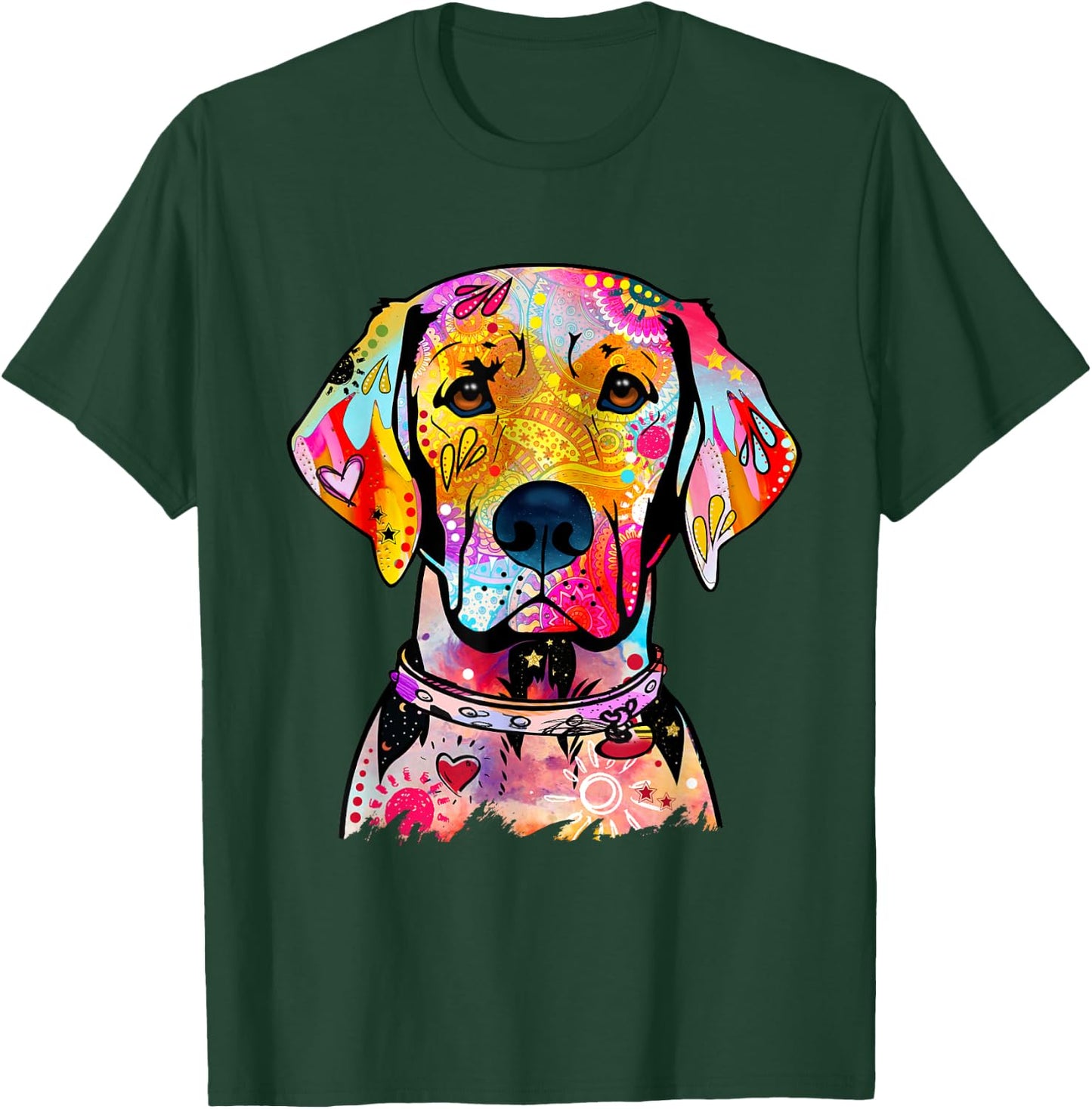 Abstract Labrador Retriever Portrait Lab Women Men T-Shirt - T-Shirt | Forest