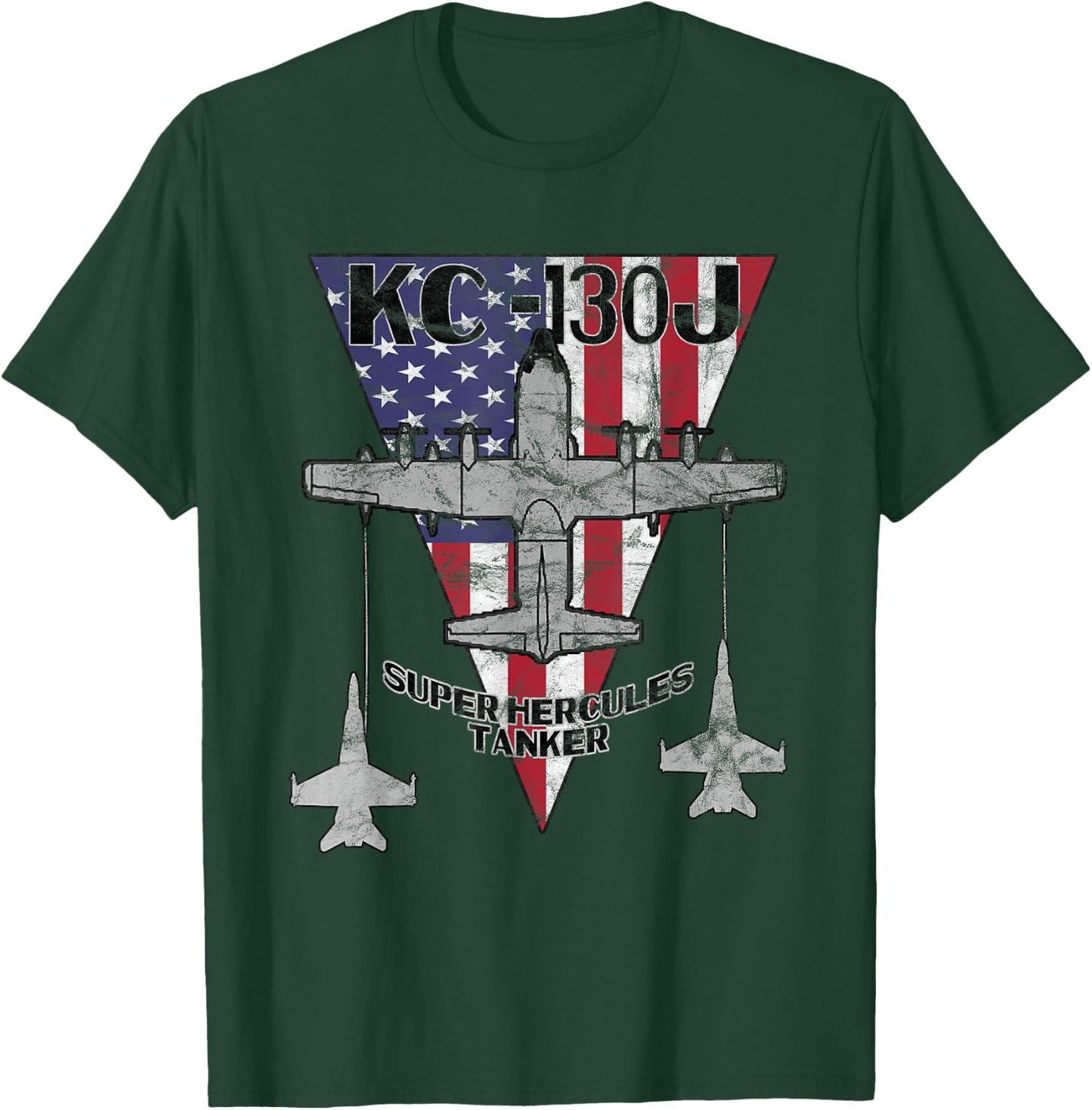 KC-130J Super Hercules Tanker Military Airplane Vintage T-Shirt - T-Shirt | Forest