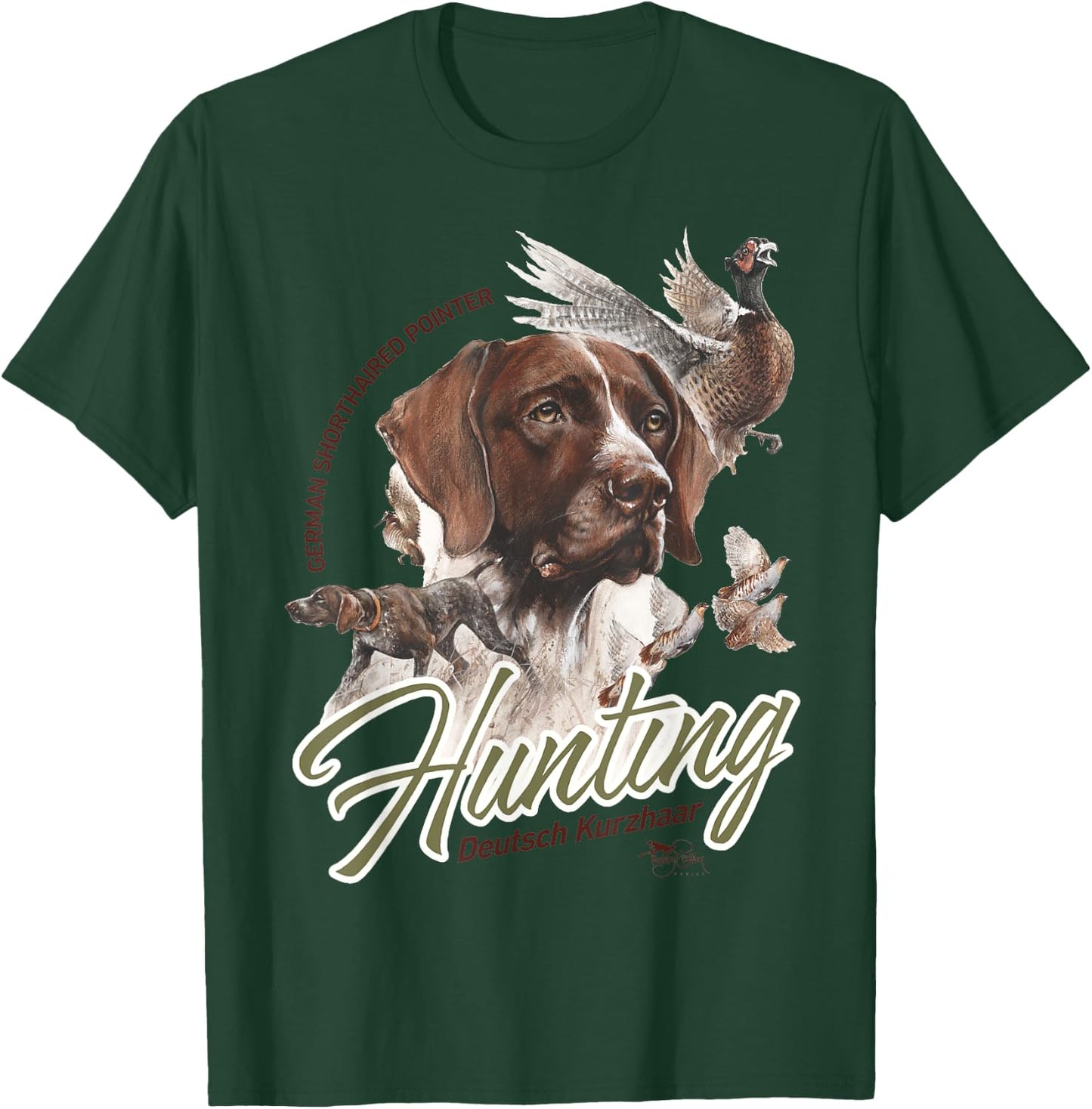 Dog T shirt GERMAN SHORTHAIRED POINTER GSP Hunting Dogs T-Shirt - T-Shirt | Forest