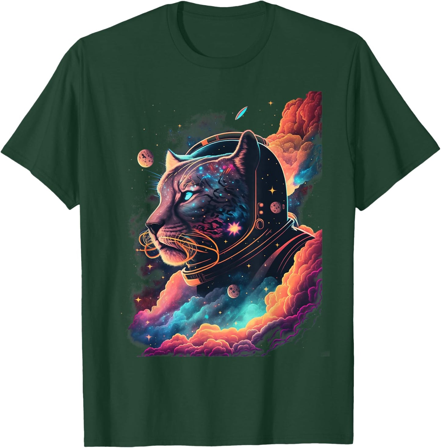 Astronaut Cougar Space Galaxy T-Shirt - T-Shirt | Forest