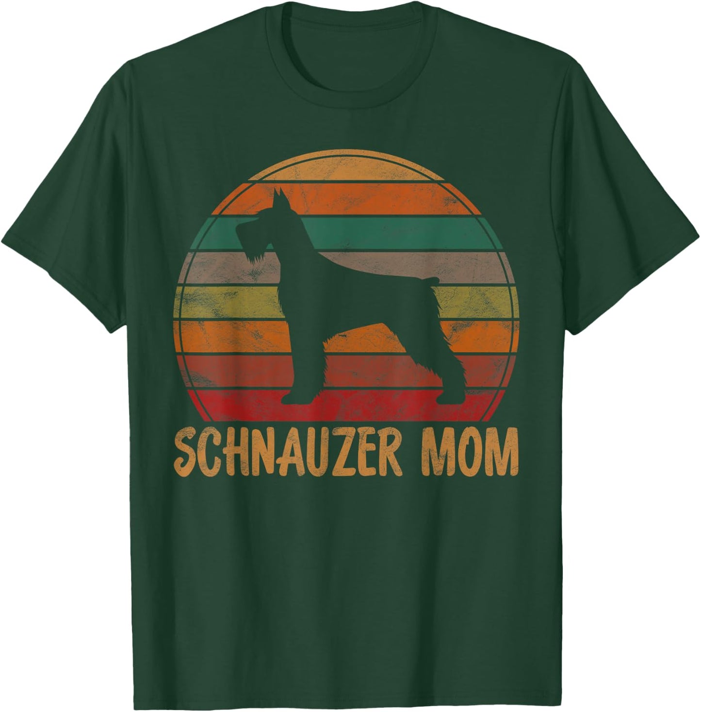 Retro Schnauzer Mom Gift Standard Giant Dog Mother Pet Mama T-Shirt - T-Shirt | Forest