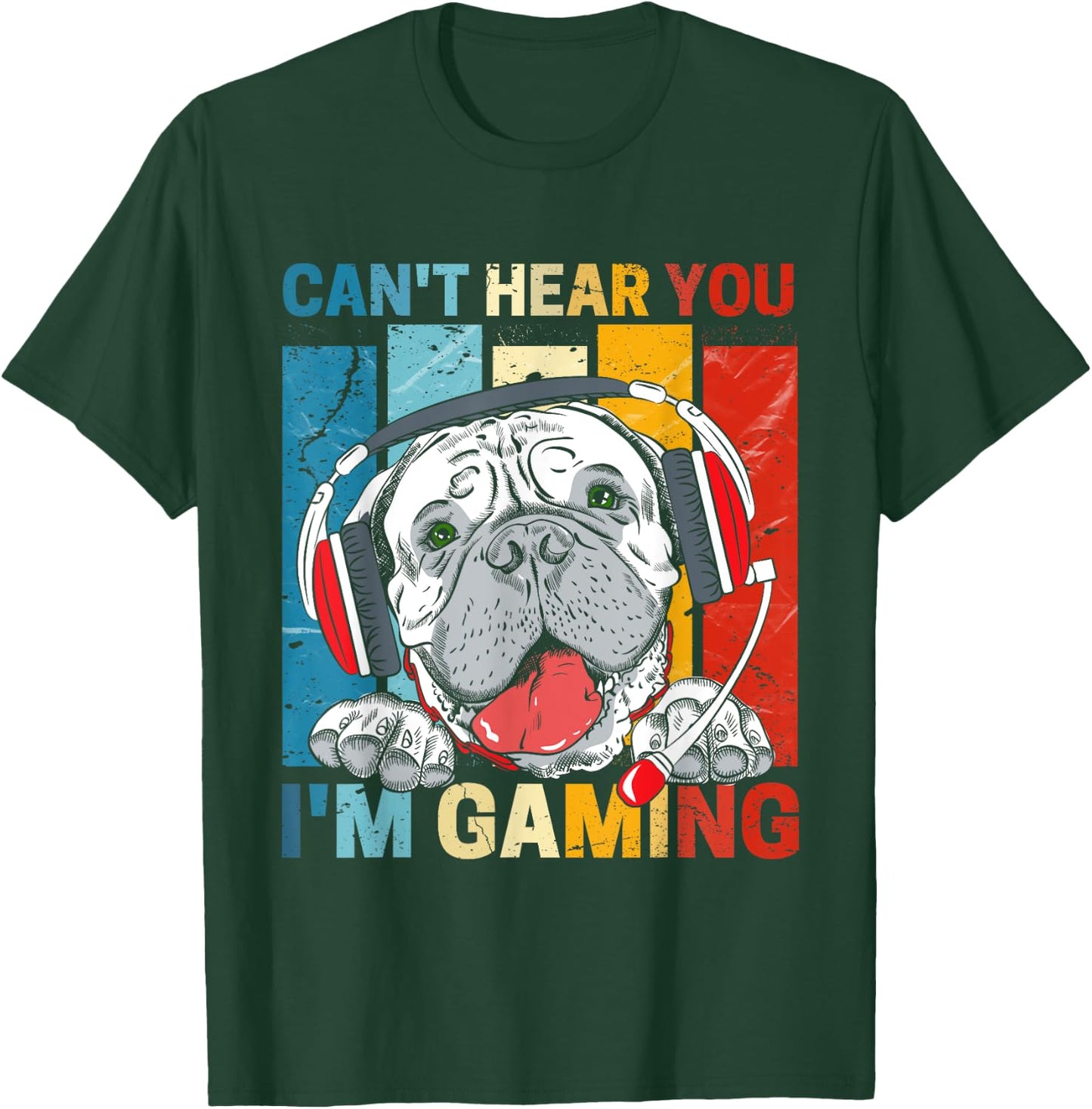 Can't hear you i'm gaming funny Pitbull Video Games Lovers T-Shirt - T-Shirt | Forest