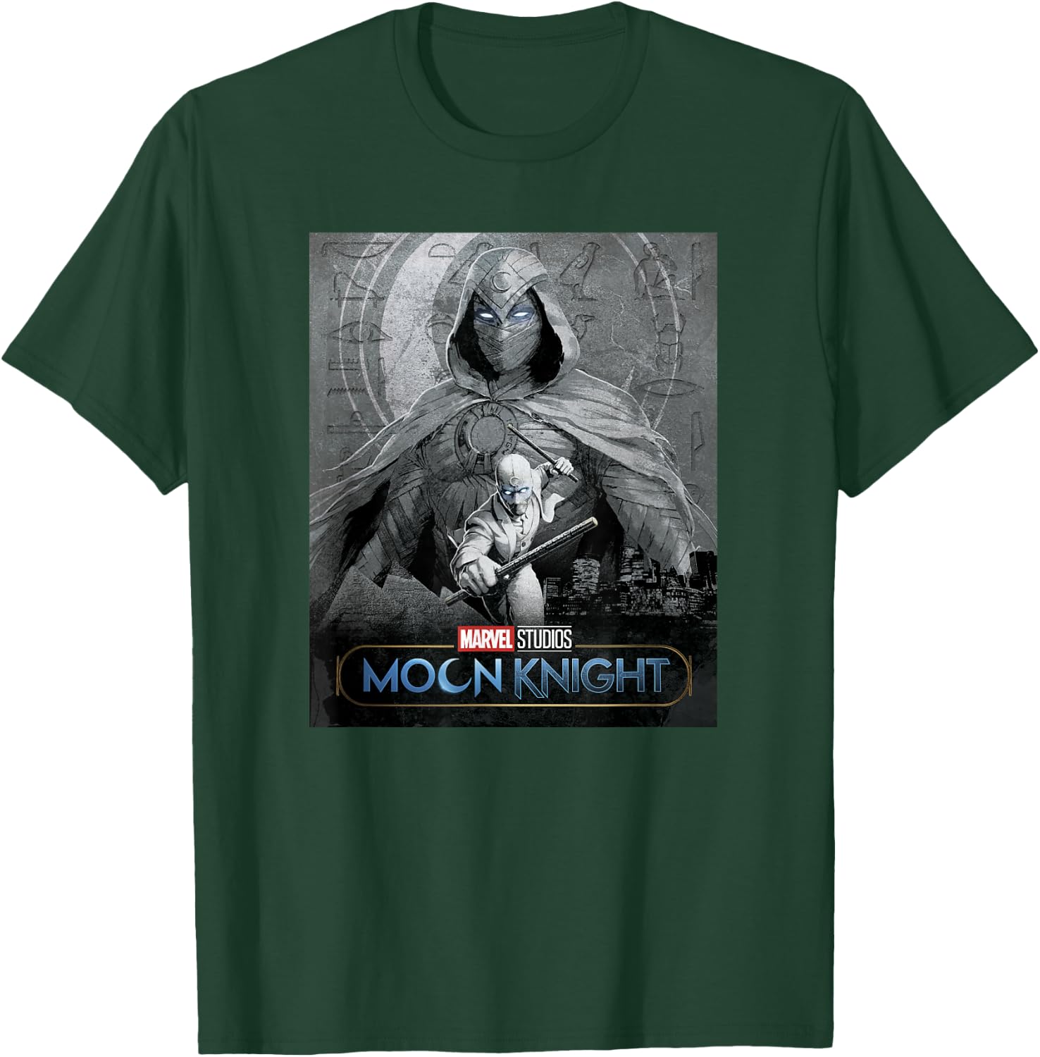 Marvel Moon Knight Glowing Eyes Logo Poster T-Shirt - T-Shirt | Forest