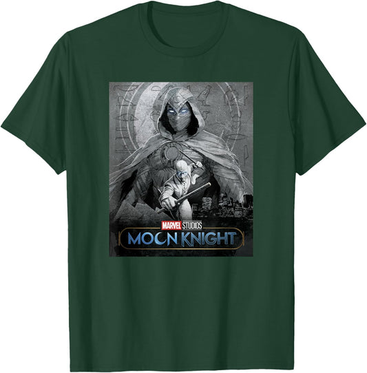 Marvel Moon Knight Glowing Eyes Logo Poster T-Shirt - T-Shirt | Forest