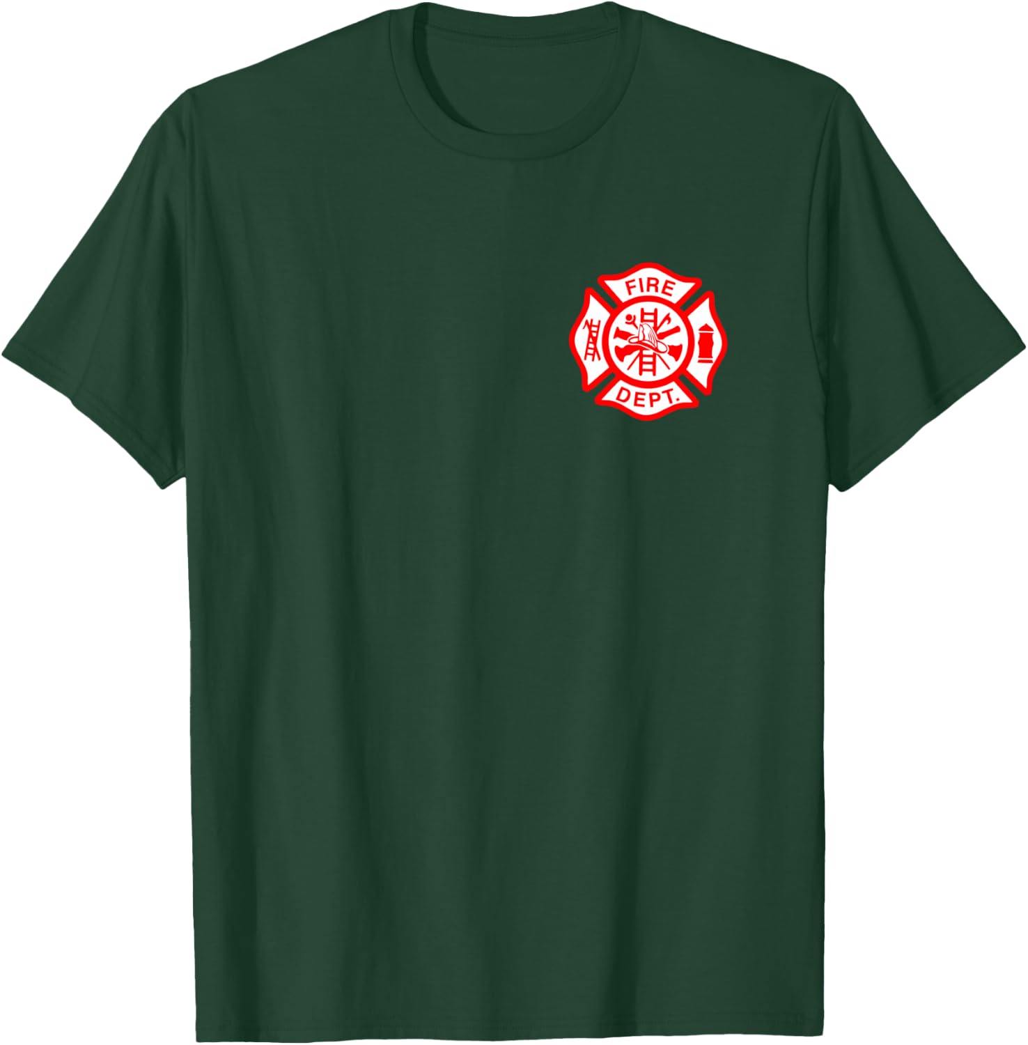 Fire Department Logo Uniform Fireman Symbol Firefighter Gear T-Shirt - T-Shirt | Forest