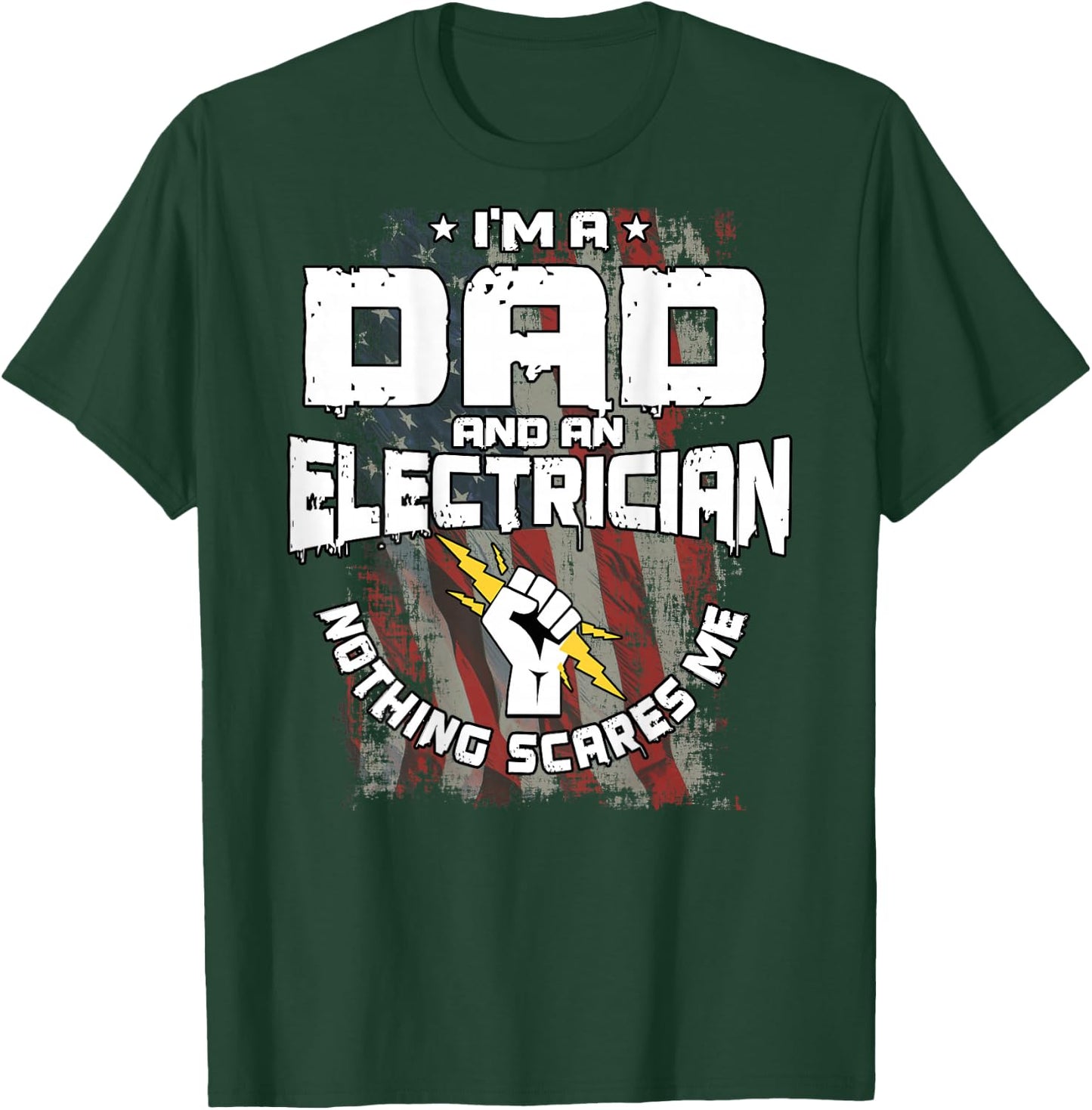 Electrician Dad Design On Back Of Clothing T-Shirt - T-Shirt | Forest