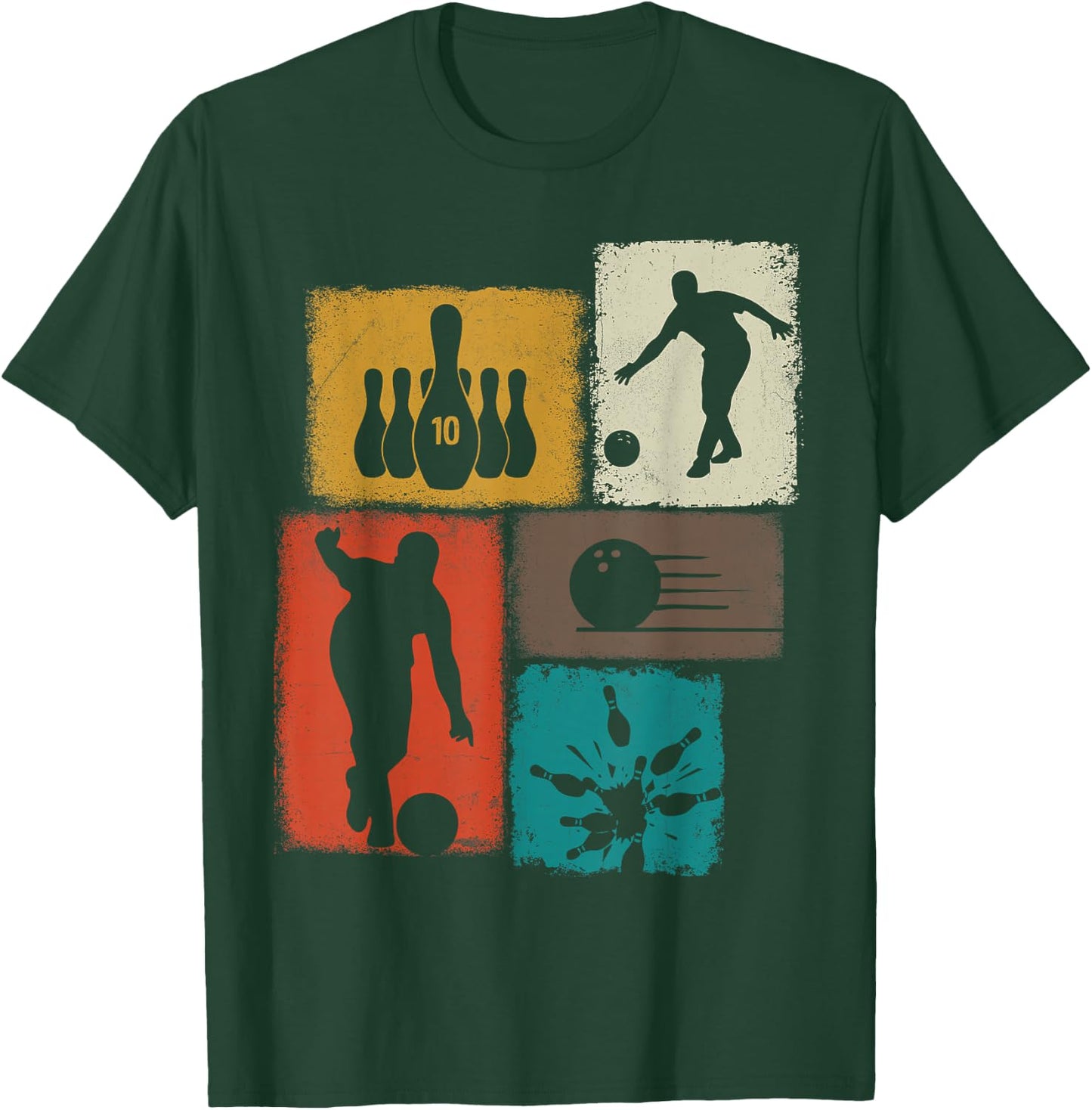Bowling Collage Bowler Men Women Coach Youth T-Shirt - T-Shirt | Forest