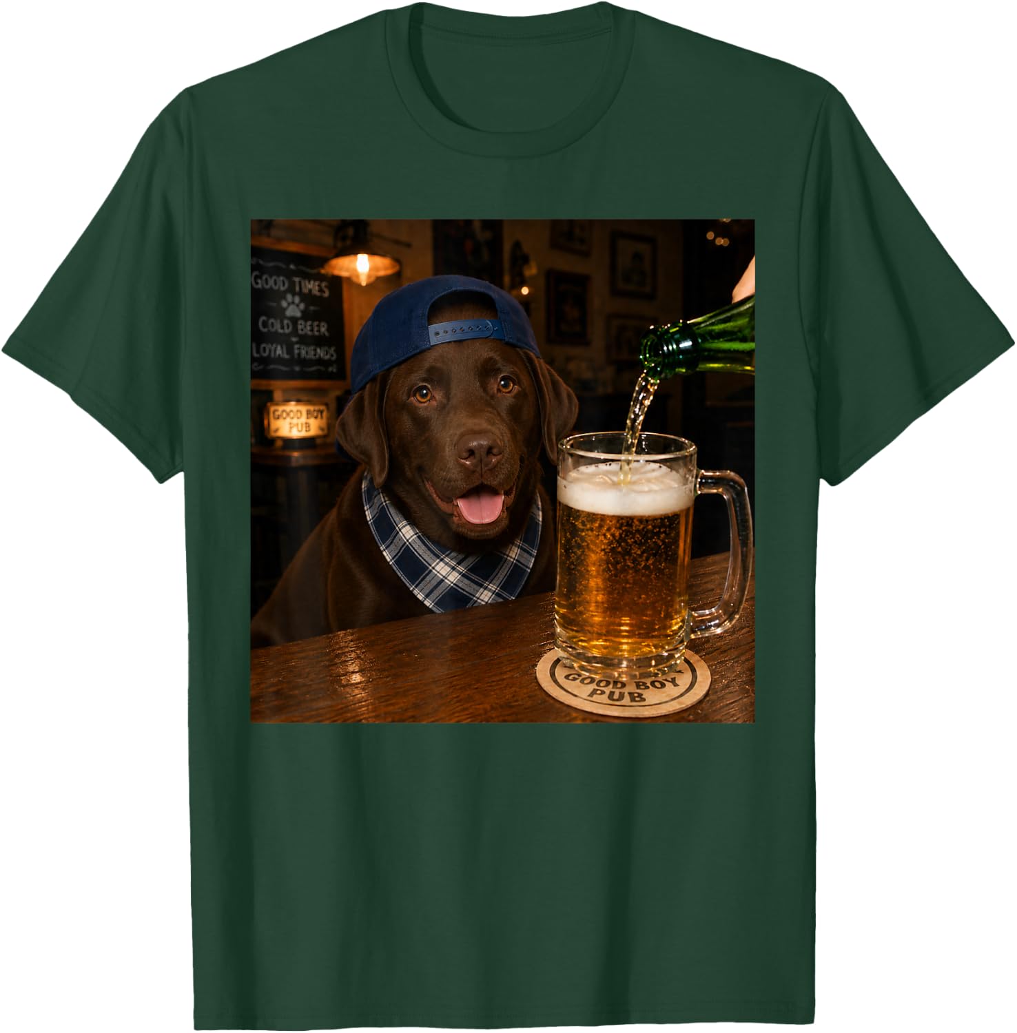 Chocolate Labrador Drinking Beer Funny Dog Meme T-Shirt - T-Shirt | Forest