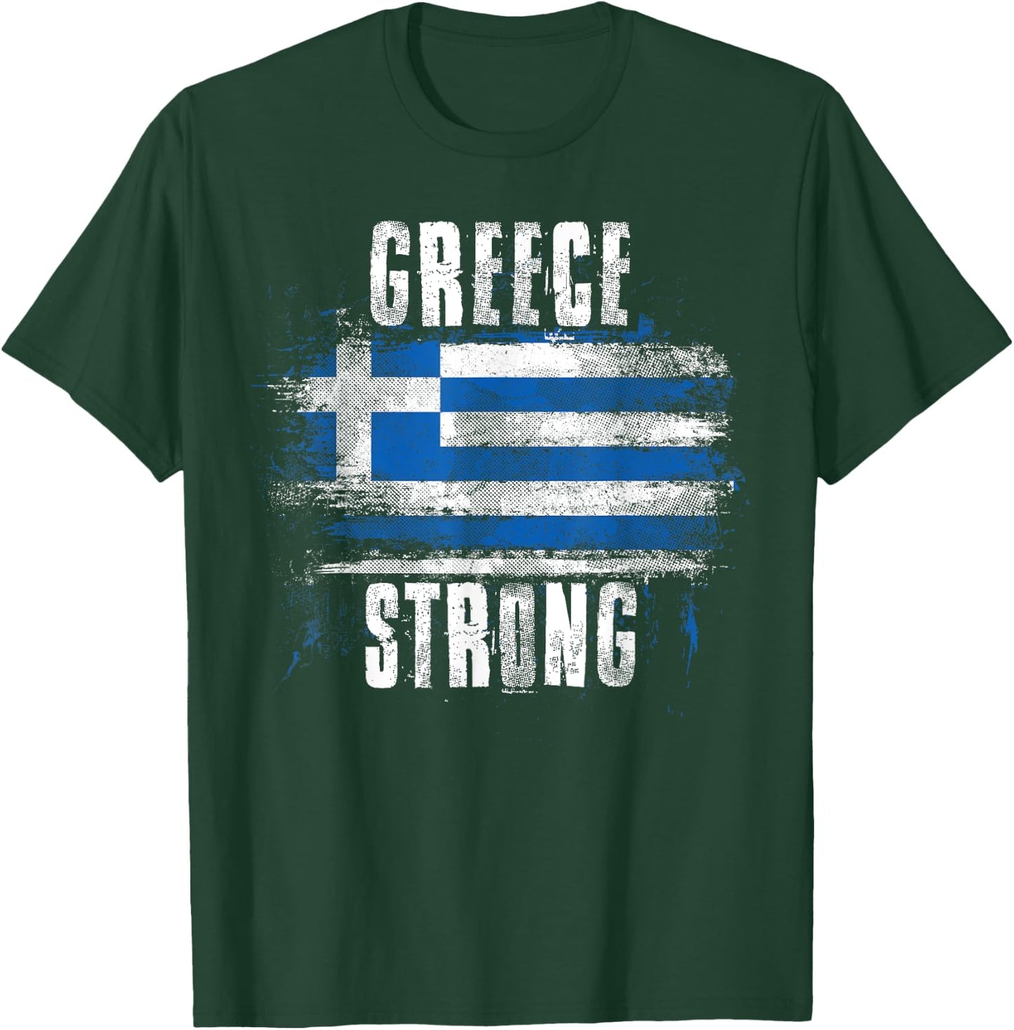 Greece Strong Distressed Flag - Greek Pride T-Shirt - T-Shirt | Forest